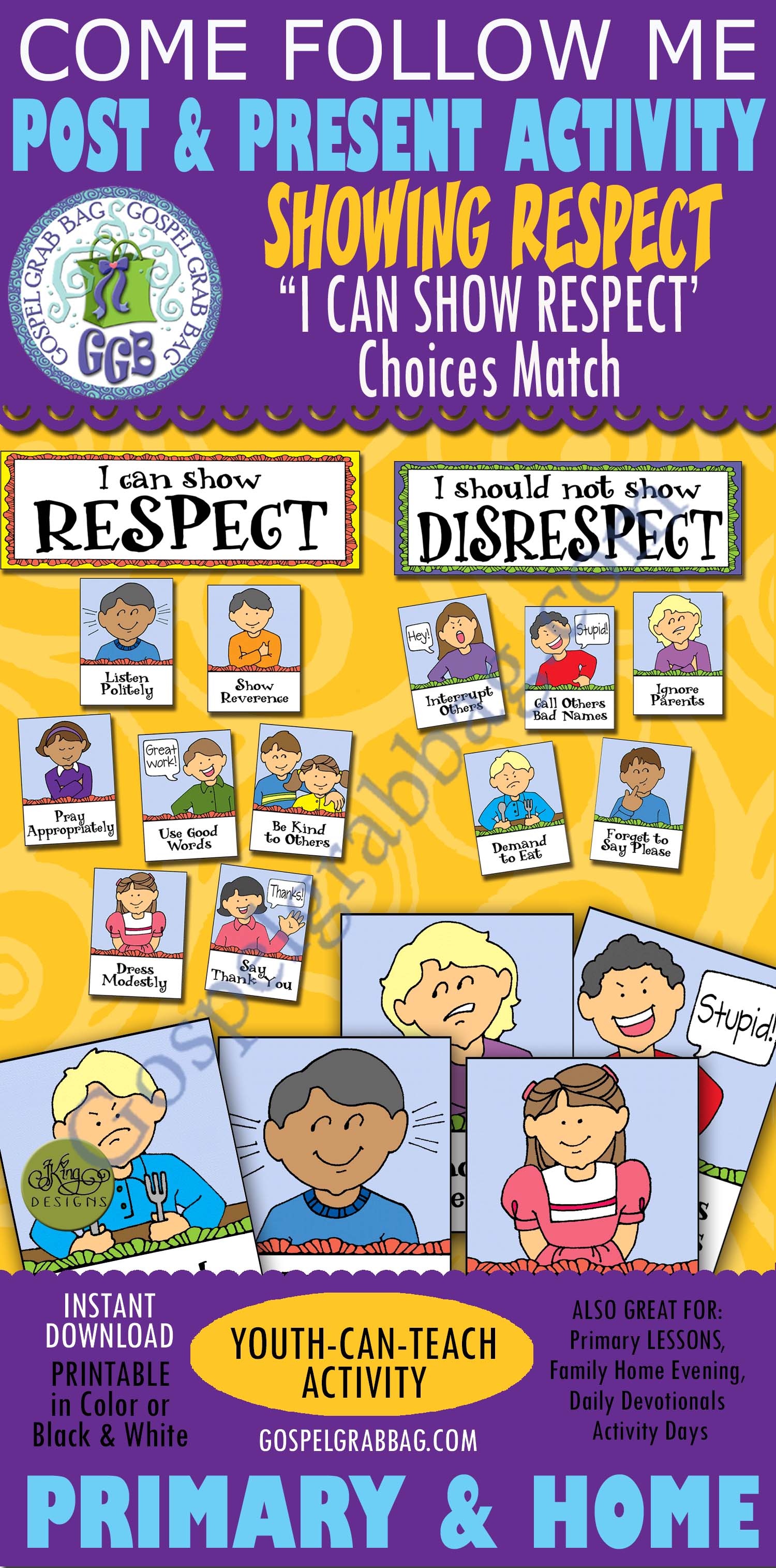 POST-AND-PRESENT Activity Respect/Disrespect (Choices Match Game)
