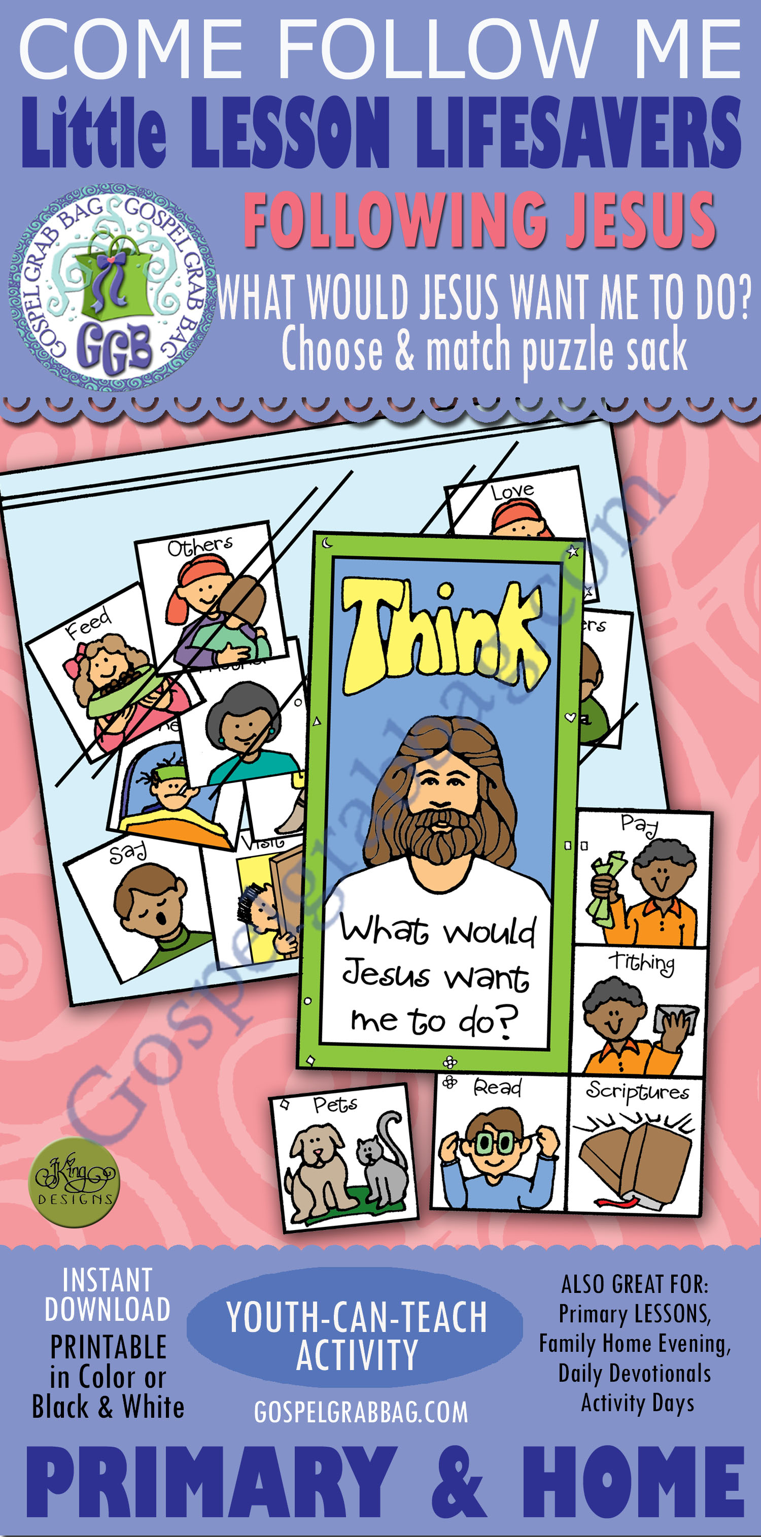 $1.50 Little LESSON LIFESAVER Activity for Come Follow Me - Primary and Home lesson, or family home evening