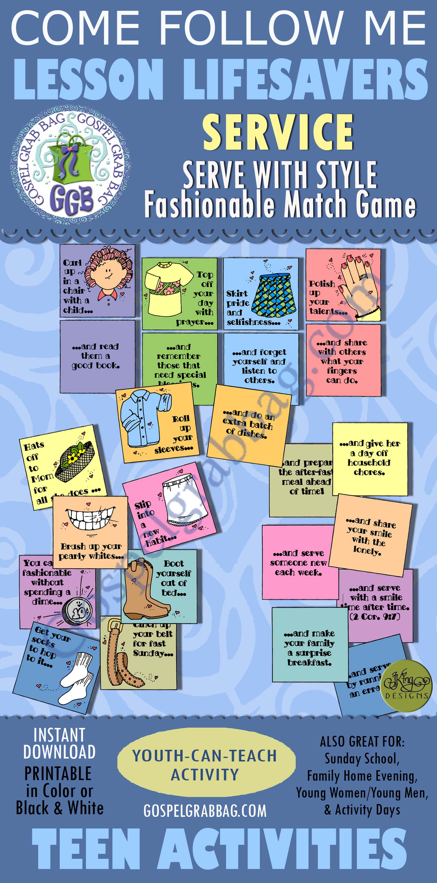 $1.75 LESSON LIFESAVER Activity for Come Follow Me - Young Women - Teens, Christian