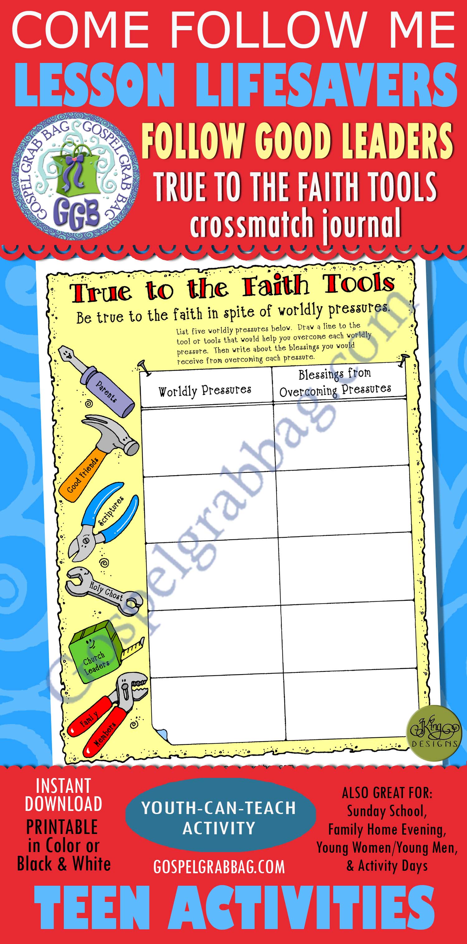 $1.50 Little LESSON LIFESAVER Activity for Come Follow Me - Primary and Home (family home evening)