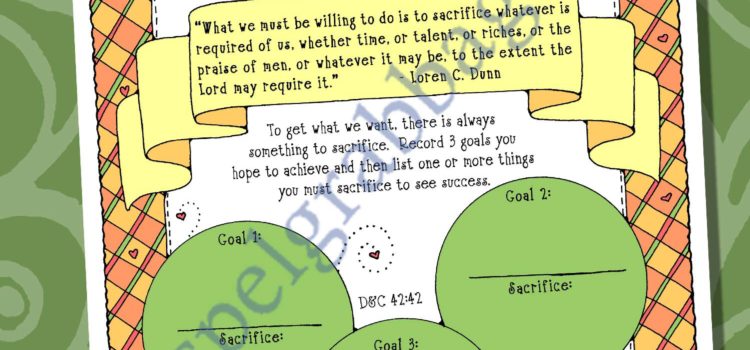 Something to Sacrifice goal planner - Children & Youth