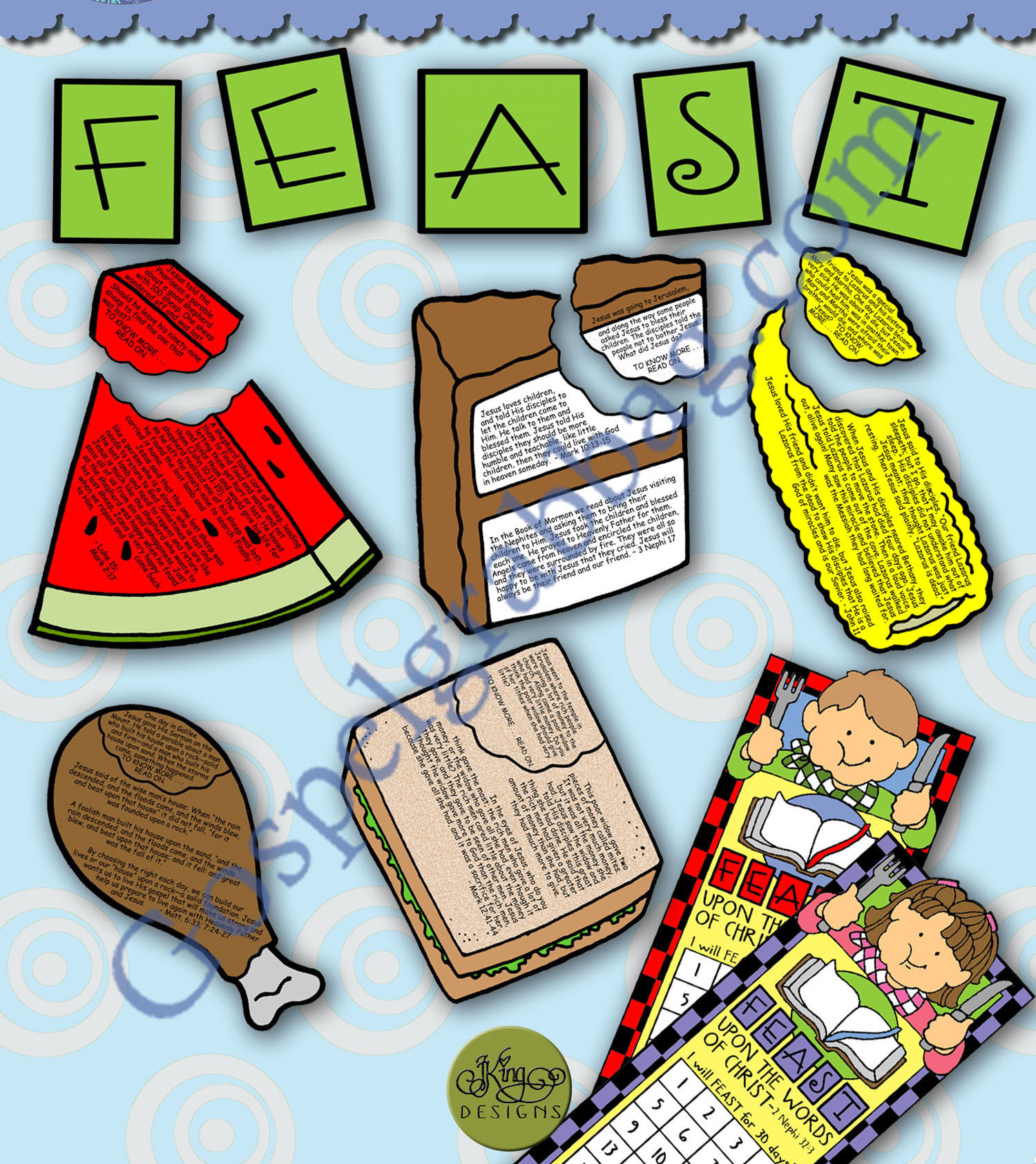 SCRIPTURE STUDY to learn the words of Christ & 30-day reading chart (children & youth goals)