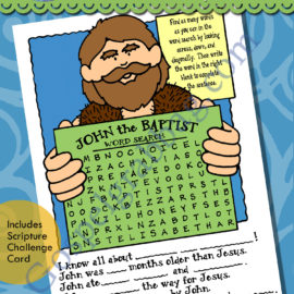 John the Baptist word search puzzle