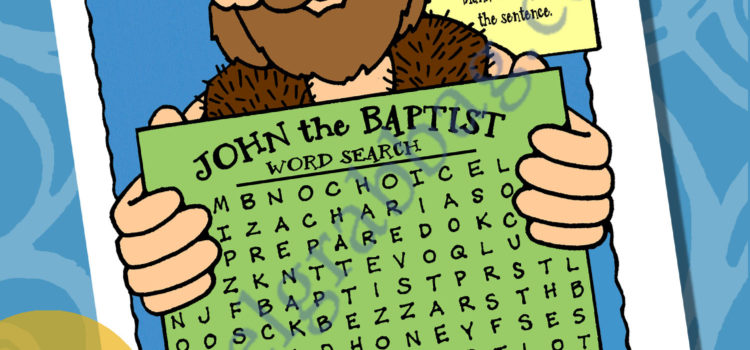 John the Baptist word search puzzle