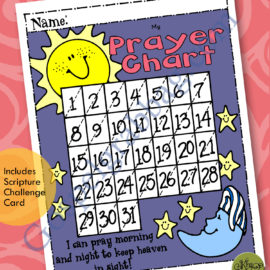 PRAYER: Come, Follow Me Activity: Prayer Chart to Pray Morning, Noon, and Night – For Primary, Family Home Evening, Sunday School