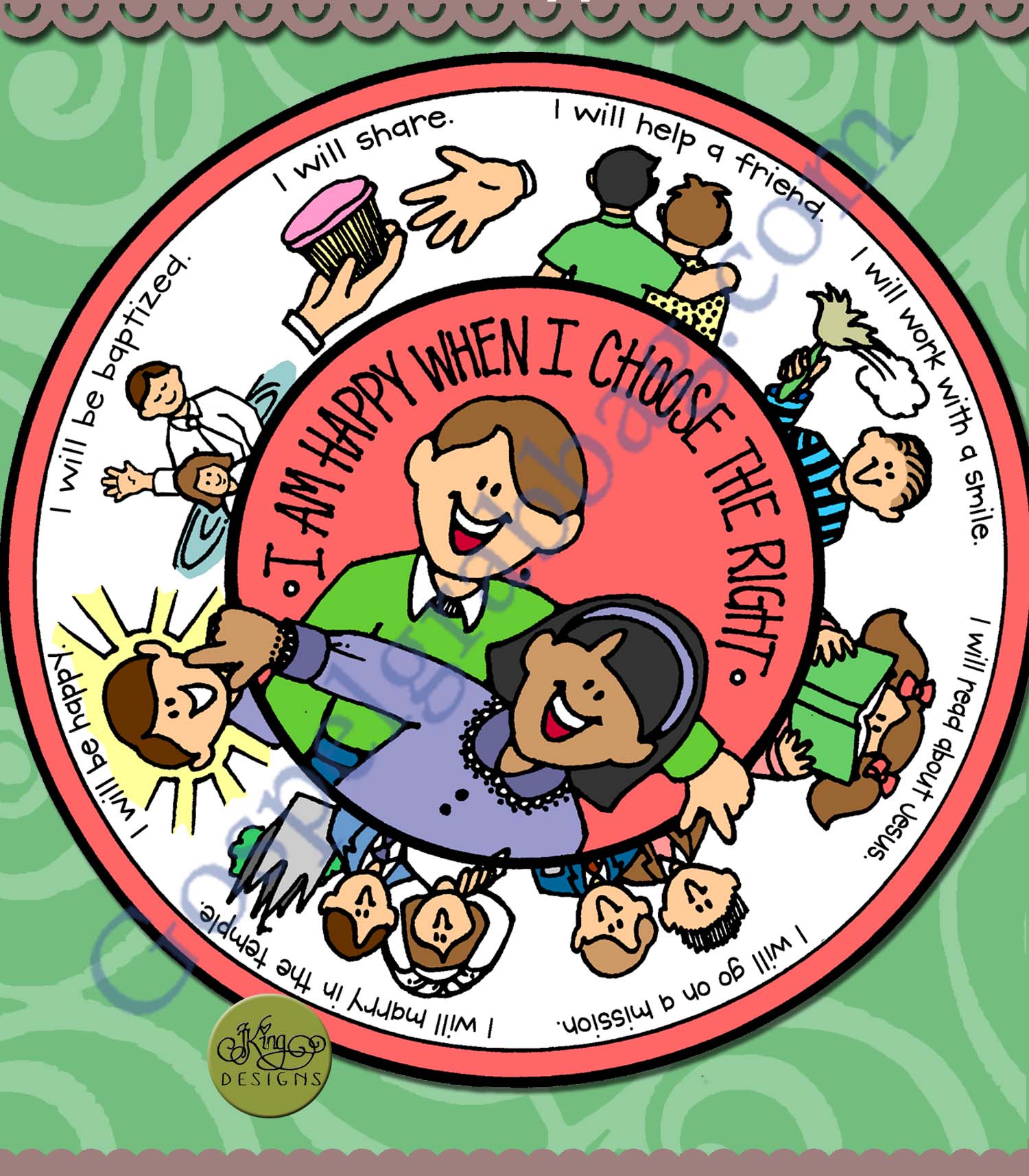CHOOSE THE RIGHT: I am happy when I CTR happiness wheel