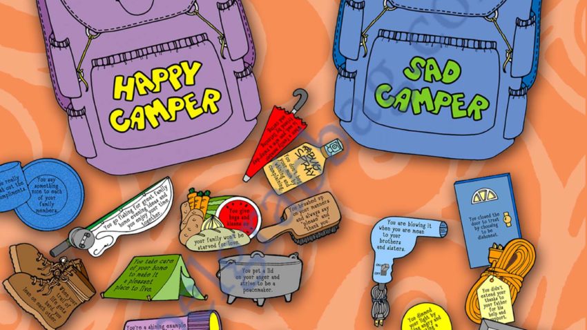 Be a Good Example HAPPY CAMPER (backpack decisions)