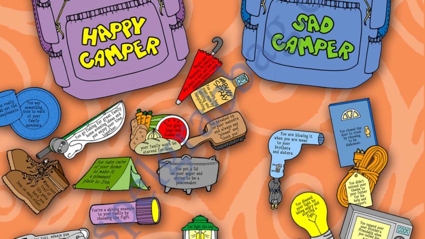 Be a Good Example HAPPY CAMPER (backpack decisions)