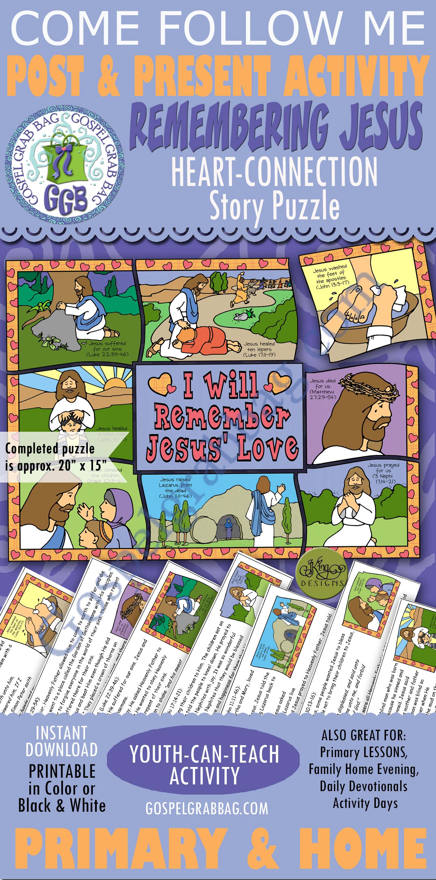 $3.50 Post-and-Present Activity for Come Follow Me - Primary and Home (family home evening)