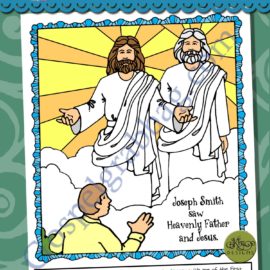 First Vision - Joseph Smith saw Heavenly Father and Jesus poster or coloring page