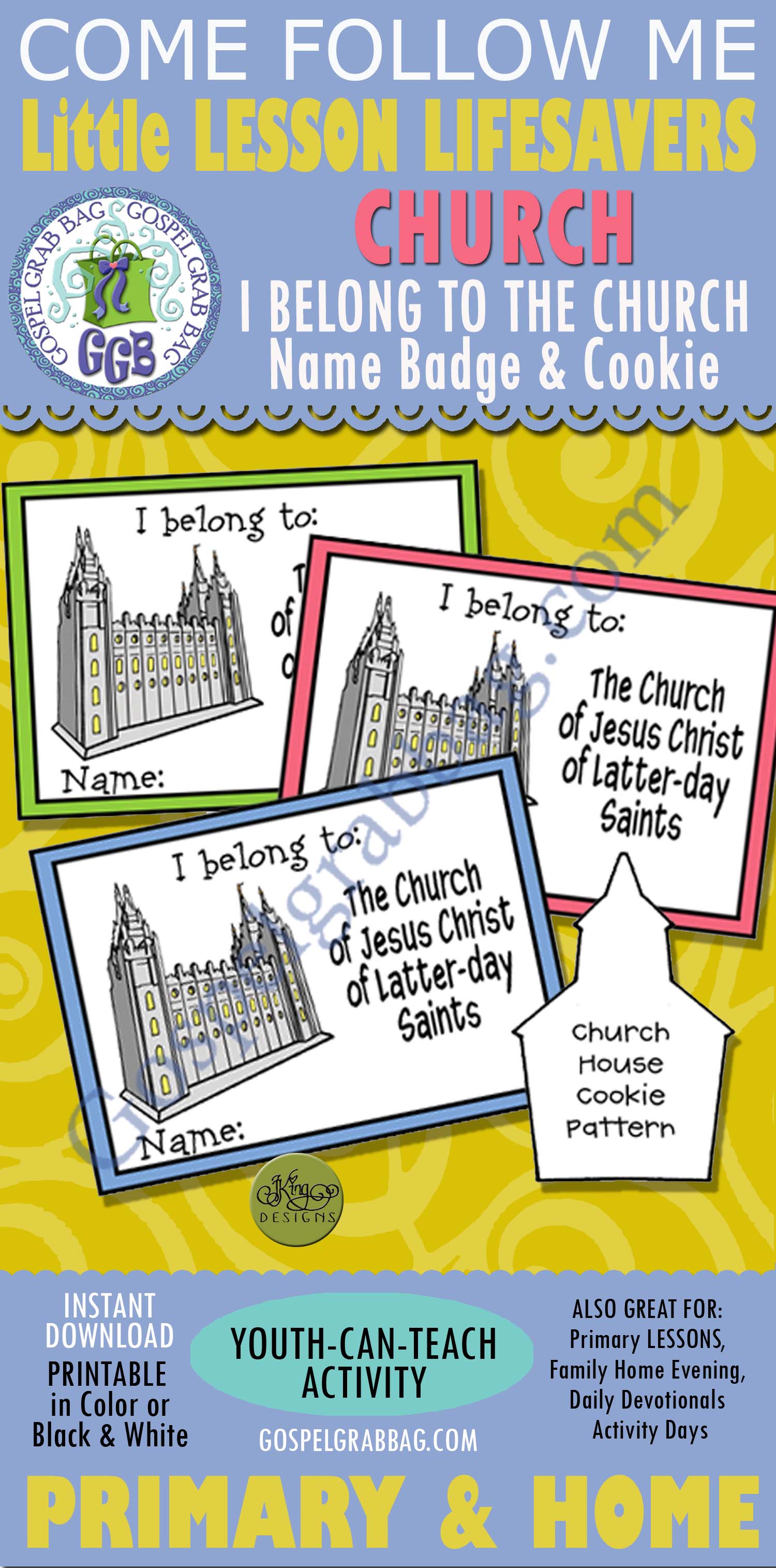 $1.50 Little LESSON LIFESAVER Activity for Come Follow Me – Primary and Home (family home evening), LDS printables