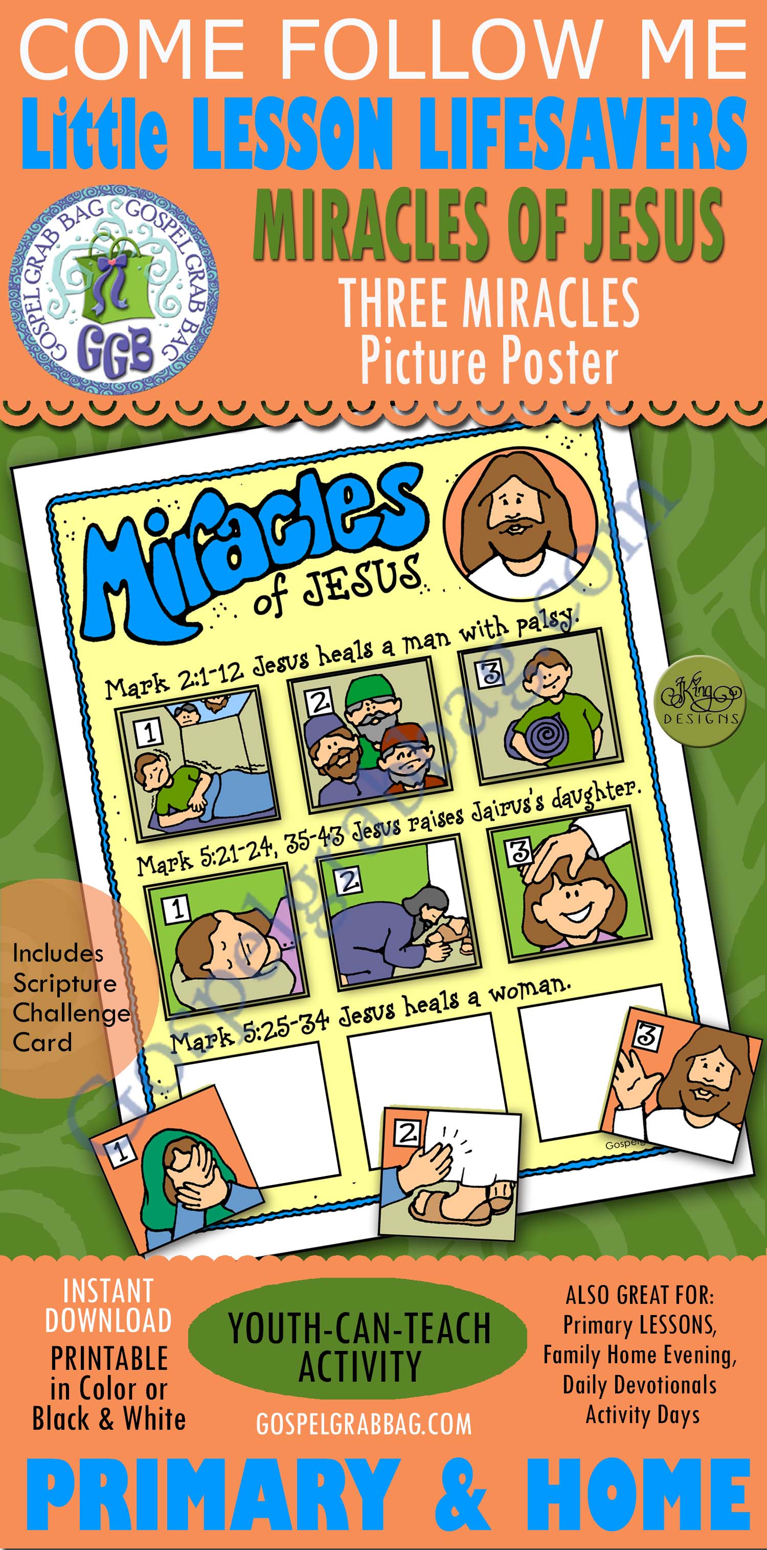 $1.75 Little LESSON LIFESAVER Activity - For Come Follow Me - Primary and Home, family home evening