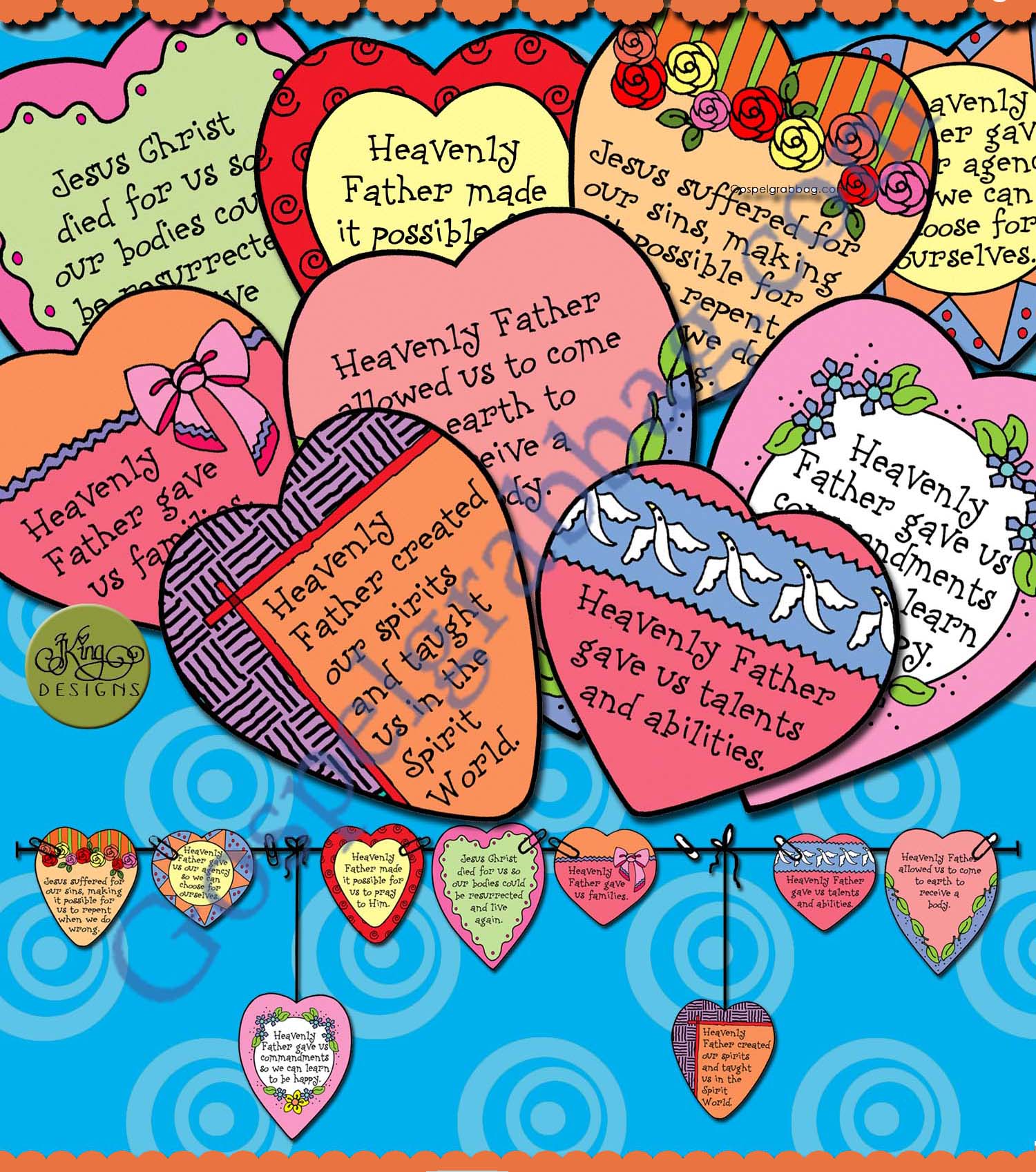 I Am Loved from Up Above hearts-on-a-string