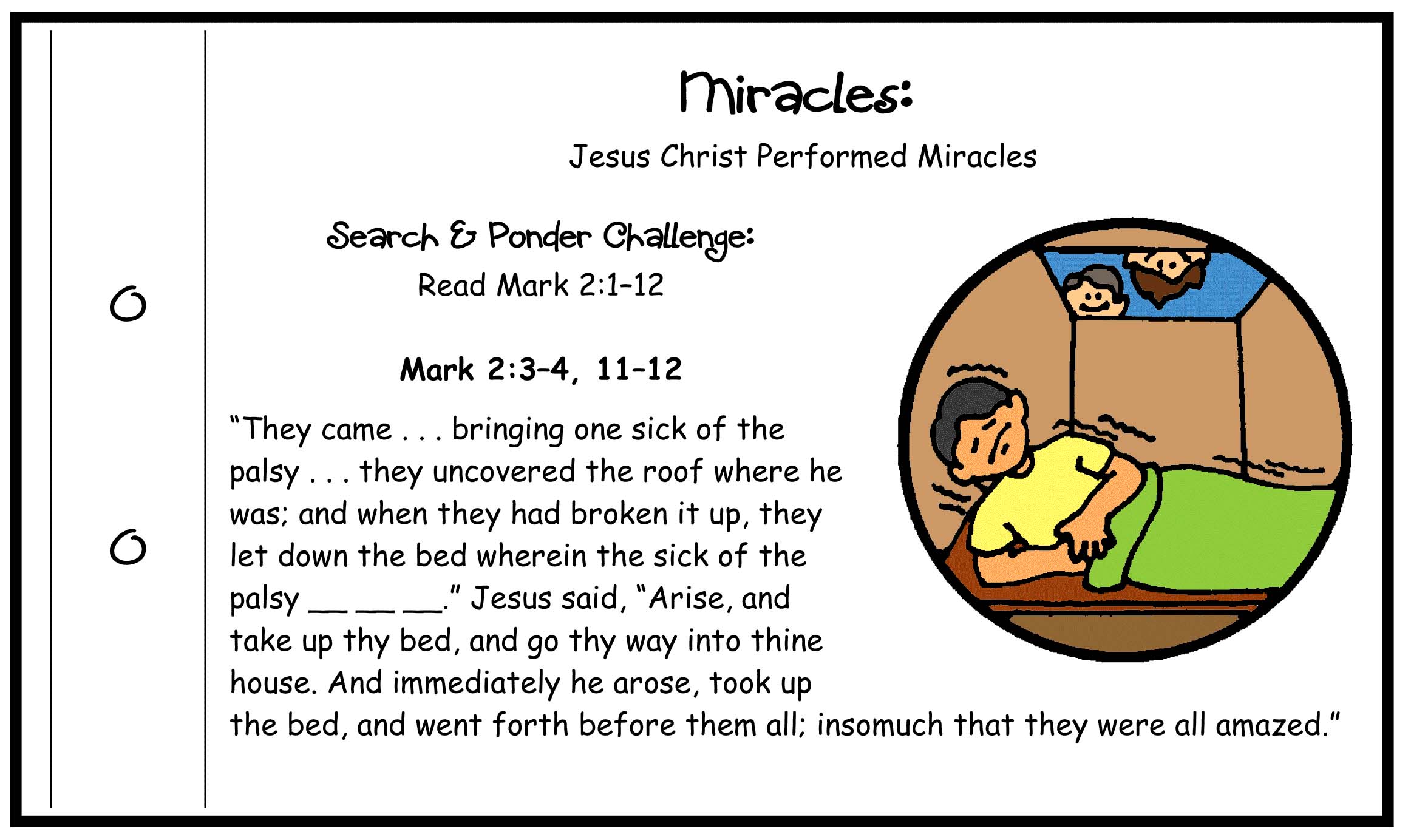 $1.75 (scripture card is part of Three Miracles picture poster activity - For Come Follow Me - Primary and Home, family home evening