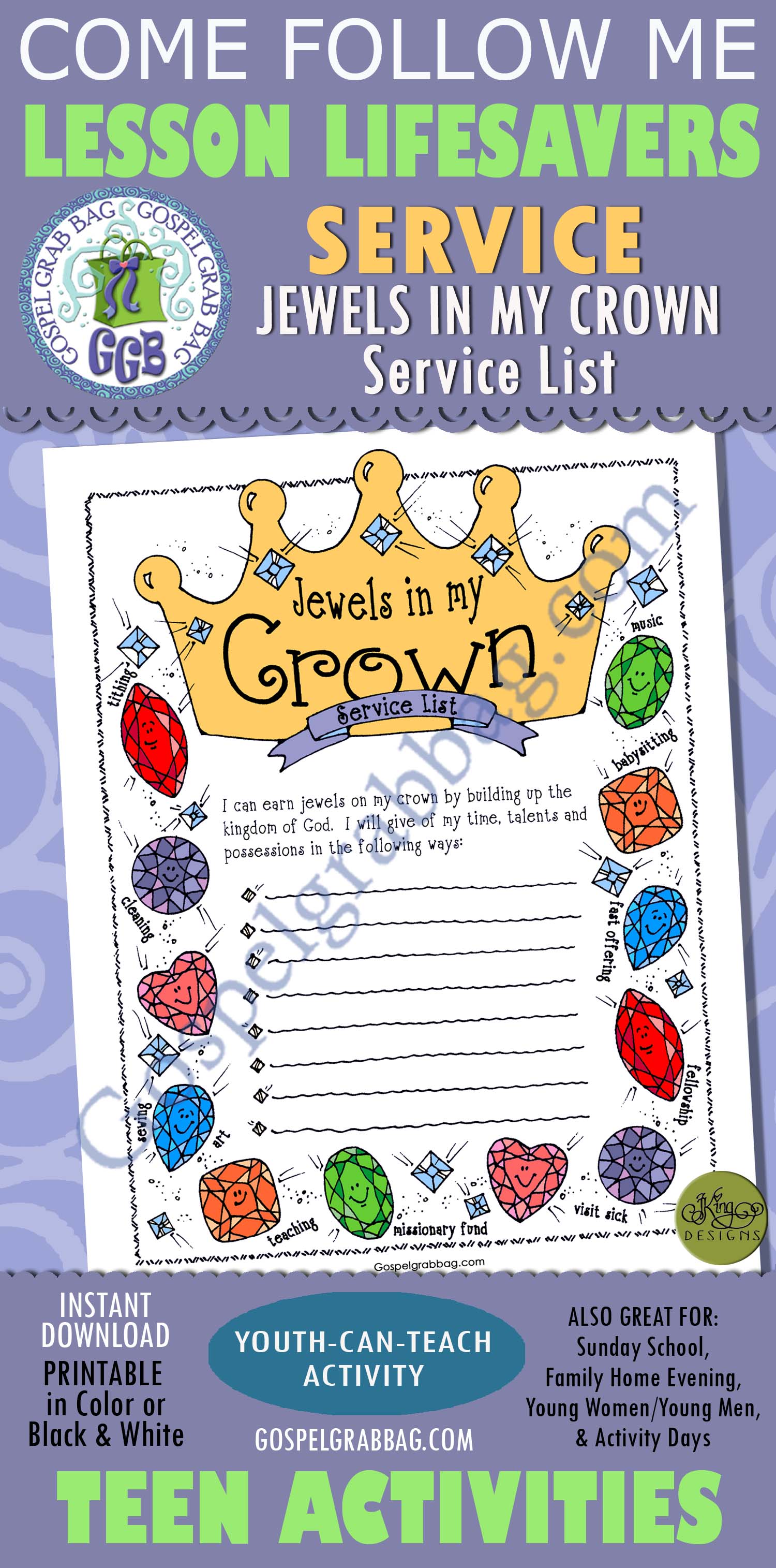 Jewels in My Crown service list