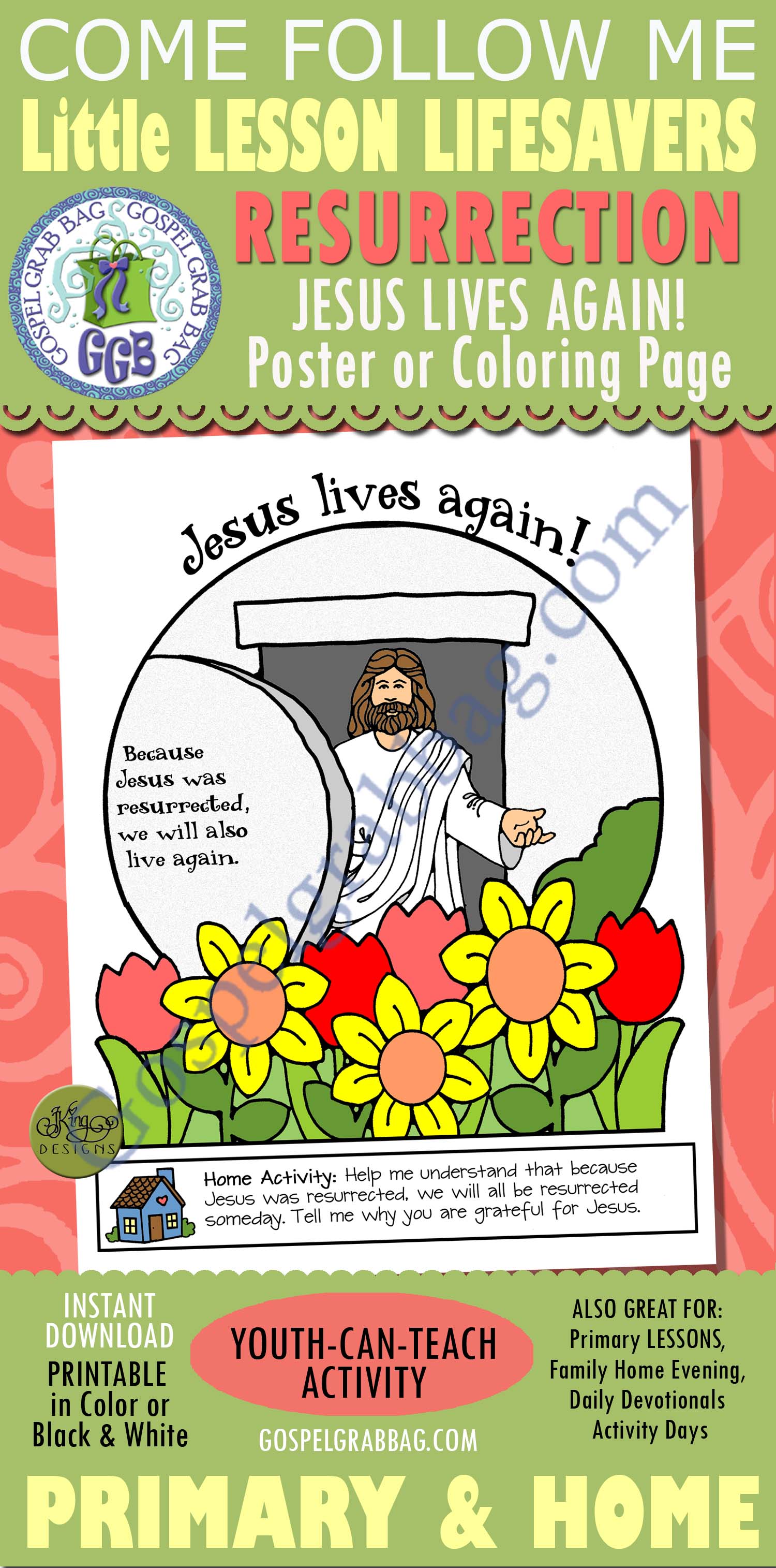 $1.50 Little LESSON LIFESAVER Activity for Come Follow Me – Primary and Home (family home evening), LDS, Christian, Bible Study