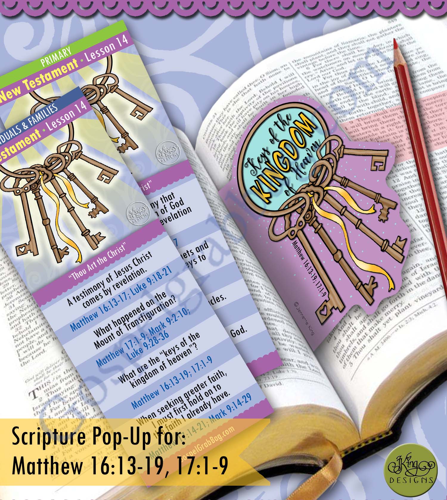 "THOU ART THE CHRIST" Come Follow Me, New Testament Lesson 14 SCRIPTURE SCHOLARS bookmarks and pop-ups