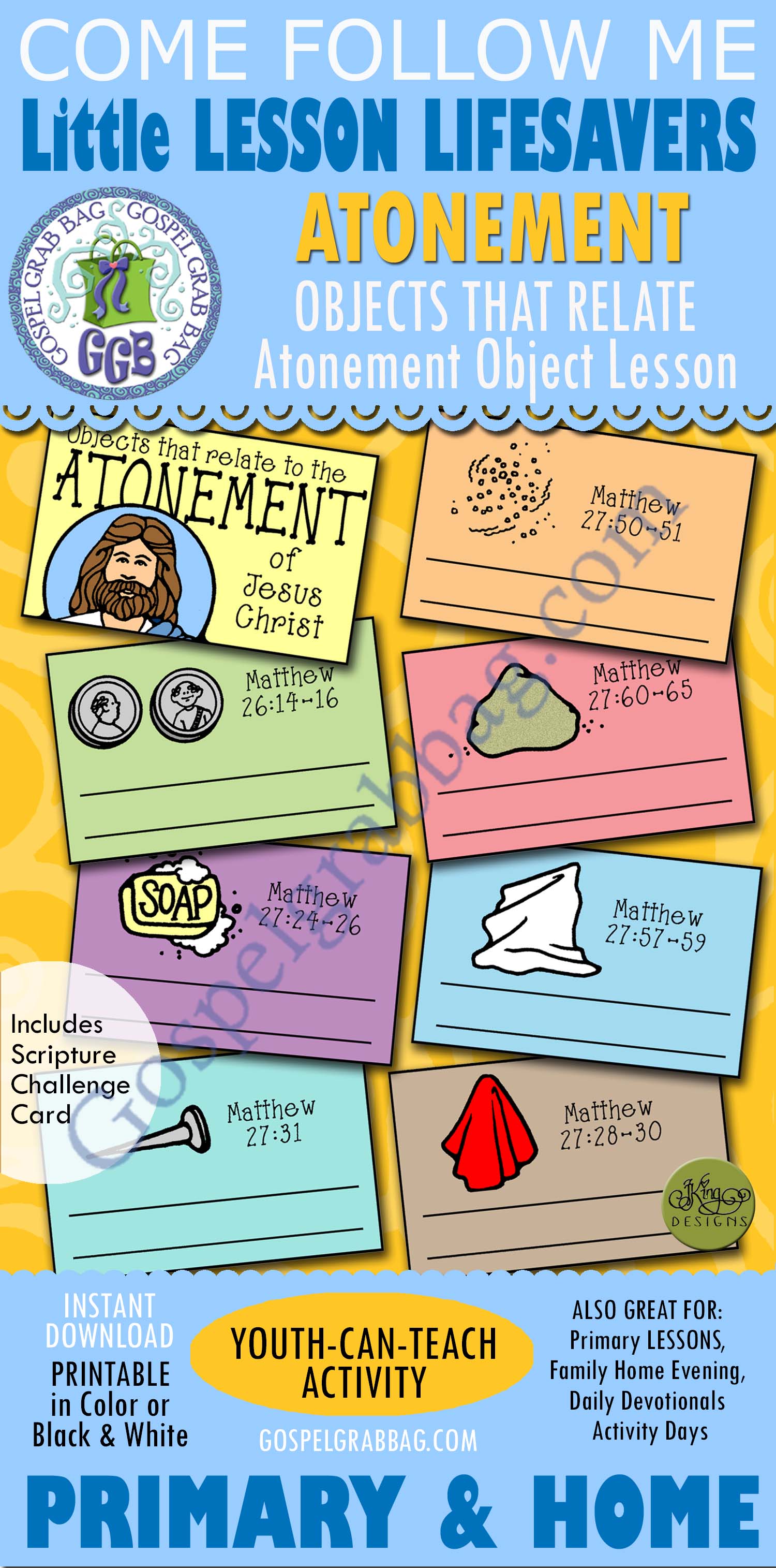 $1.50 Little LESSON LIFESAVER Activity for Come Follow Me – Primary and Home (family home evening), LDS, Christian, Bible Study