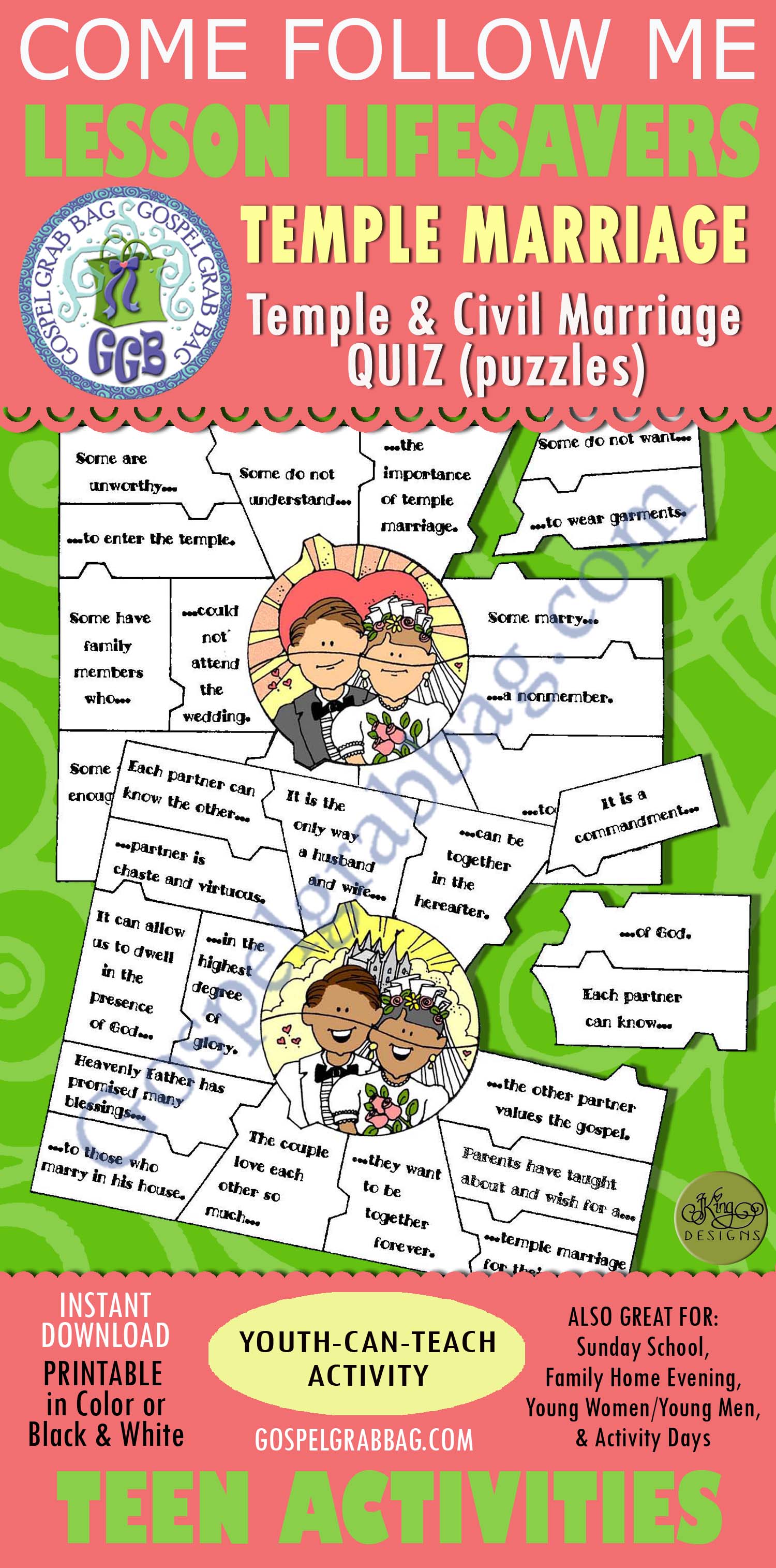 $1.75 Little LESSON LIFESAVER Activity for Come Follow Me – Teens, Young Women, Seminary, Sunday School, Family Home Evening, Bible Study