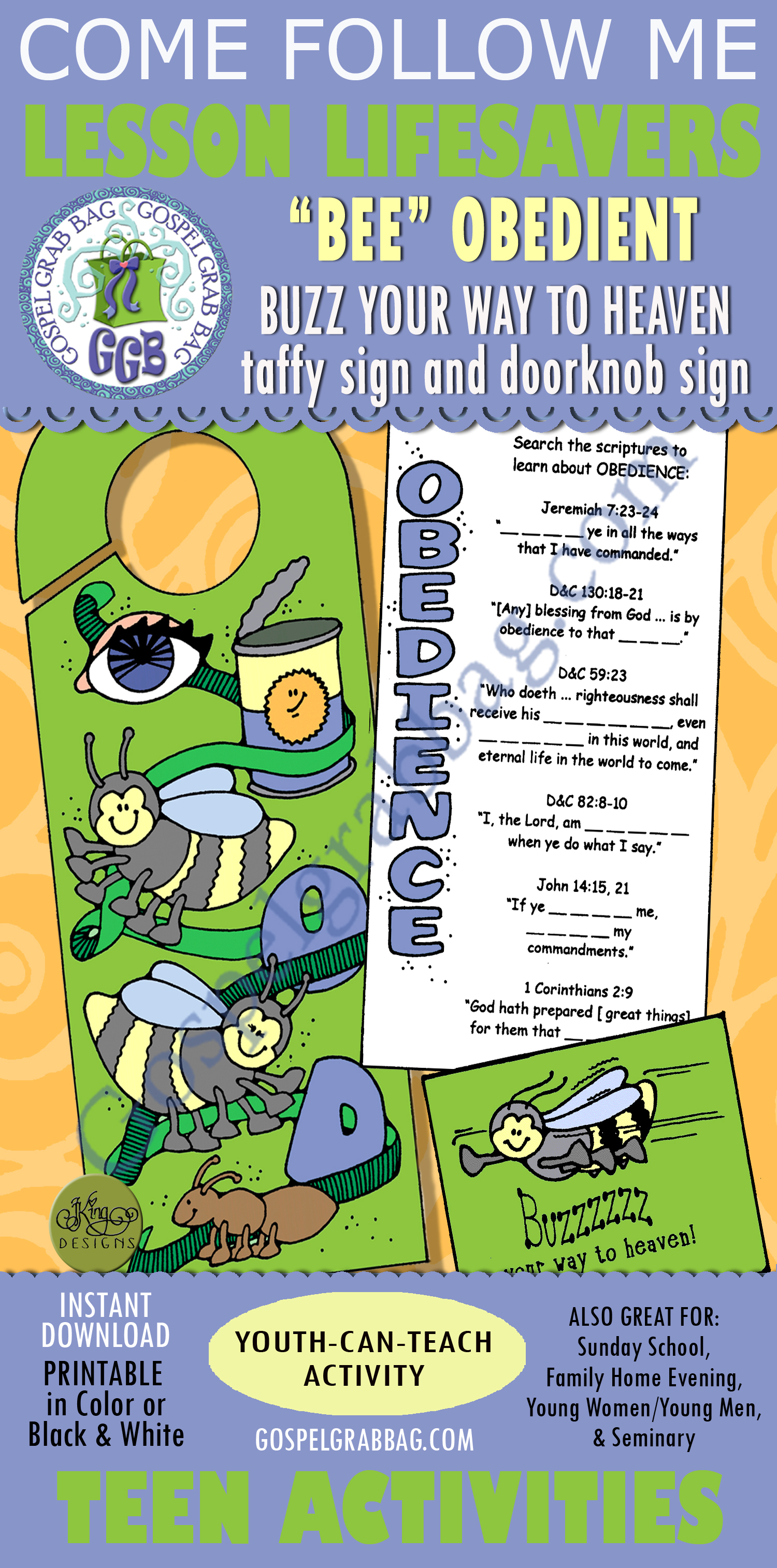 $1.75 LESSON LIFESAVER Activity for Come Follow Me – Young Women or Teens, family home evening,, Seminary, LDS printables to download