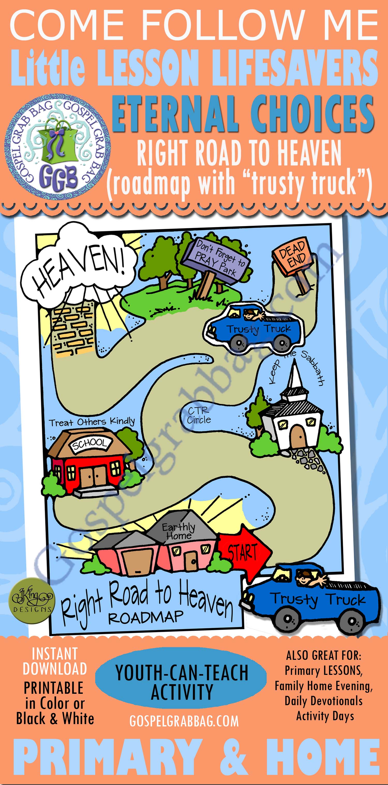 $1.50 Little LESSON LIFESAVER Activity for Come Follow Me – Primary and Home (family home evening), LDS, Christian, Bible Study