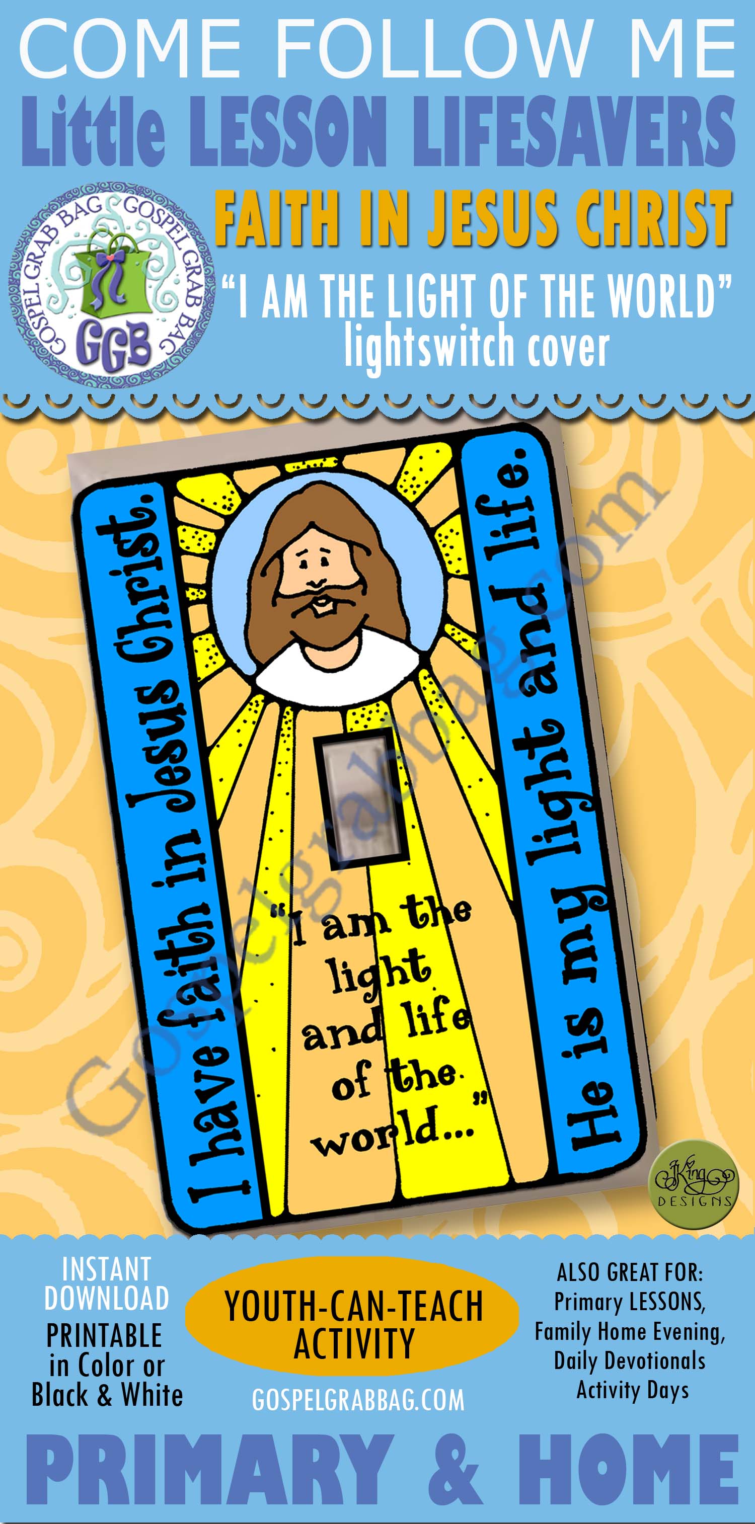 FAITH IN JESUS CHRIST: "Jesus Is My Light" light-switch cover Faith in Jesus Christ light switch cover