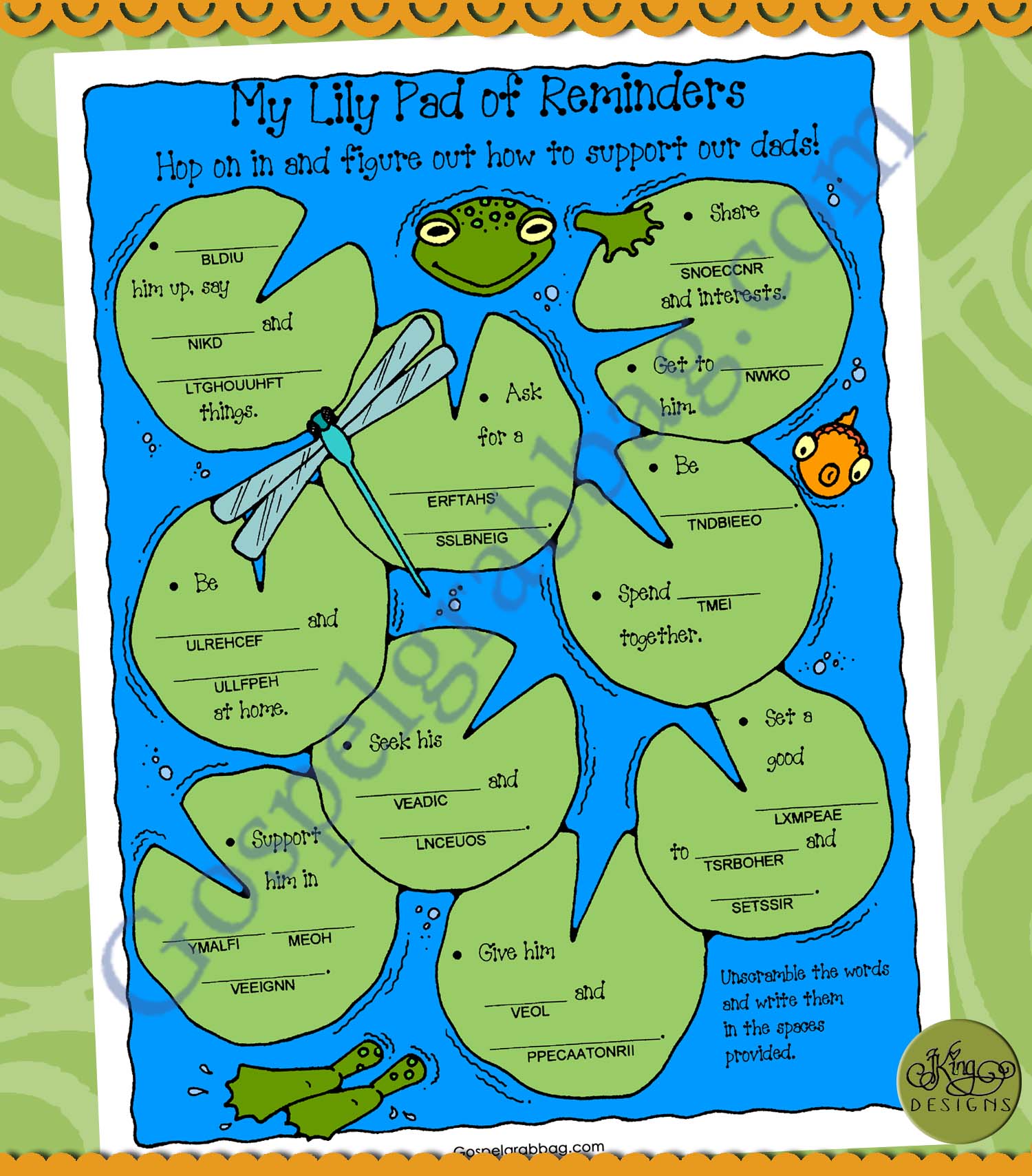 My Lily Pad of Reminders - HOW TO SUPPORT DAD