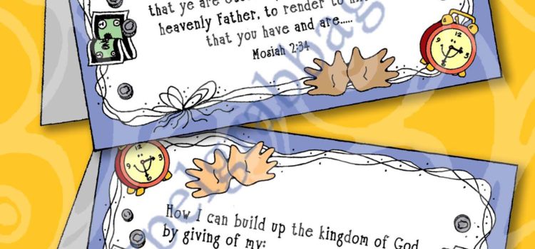 Build up the Kingdom: Time, Talents, Means tent card