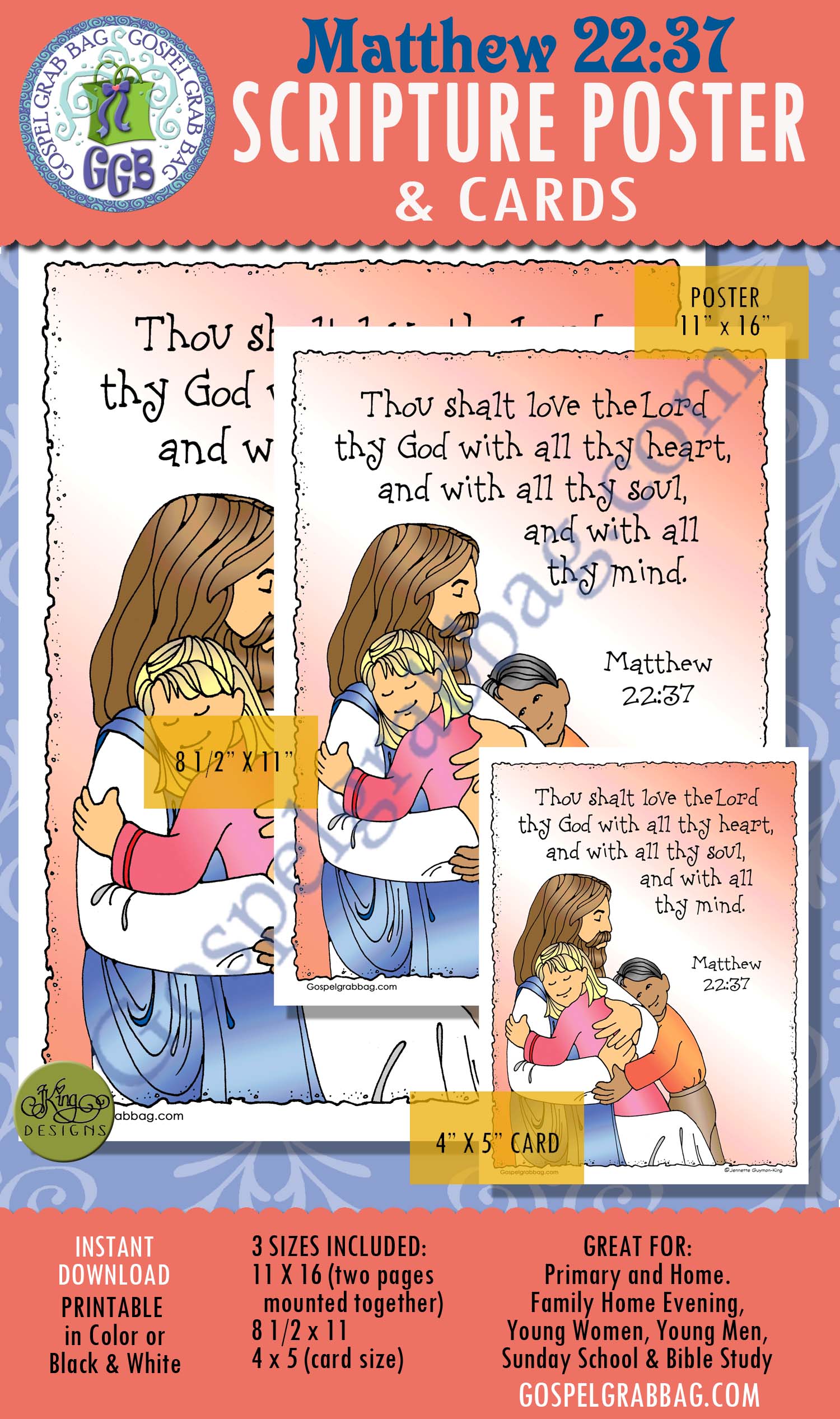 $2.00 SCRIPTURE POSTERS/CARDS for COME FOLLOW ME – Primary and Home (family home evening), Young Women, Seminary, LDS printables