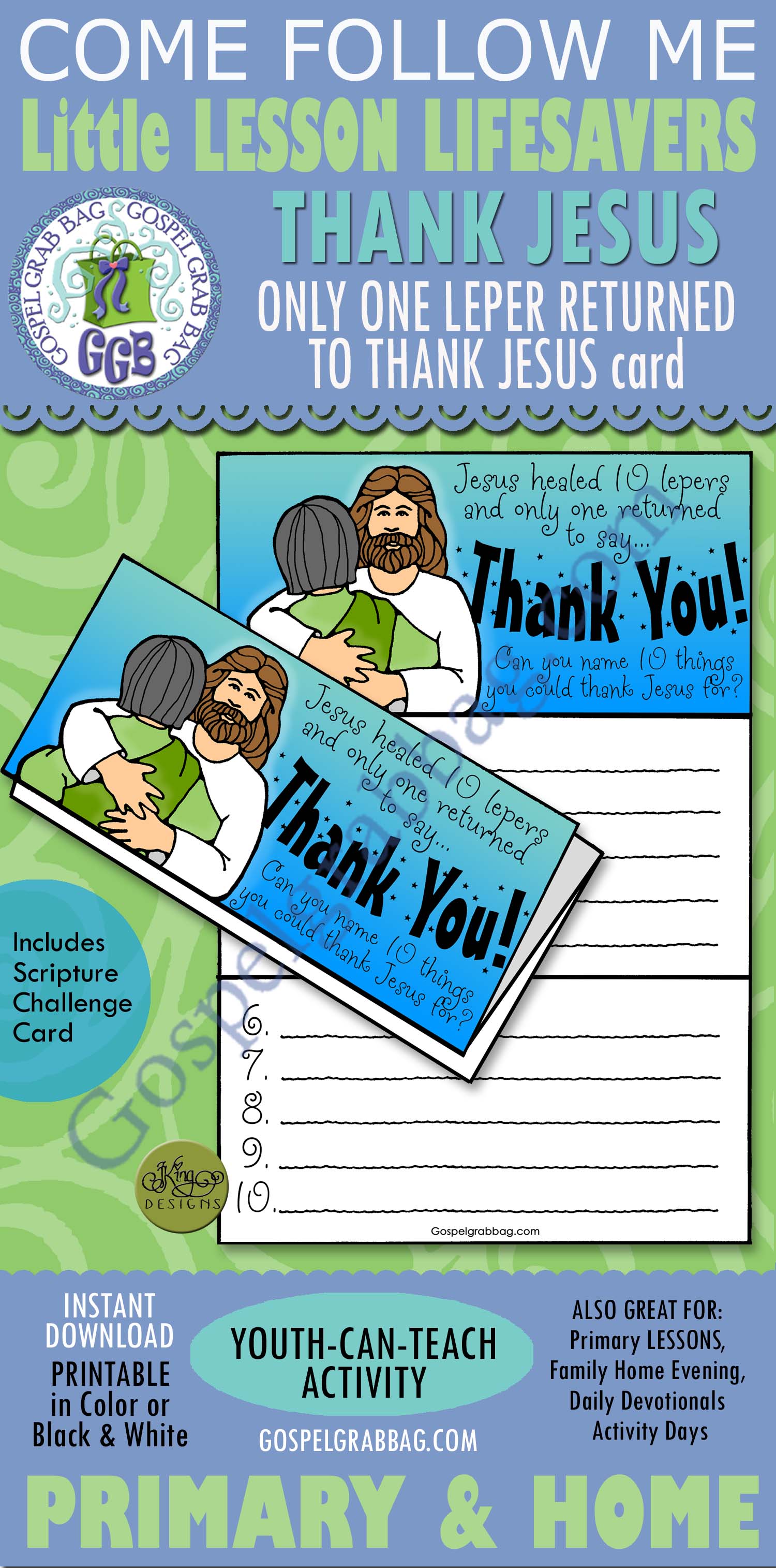 Give Thanks: Jesus Heals 10 Lepers - thank you card