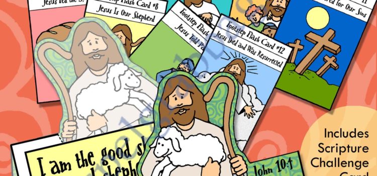 Good Shepherd - Follow Jesus stand-up card & flashcards