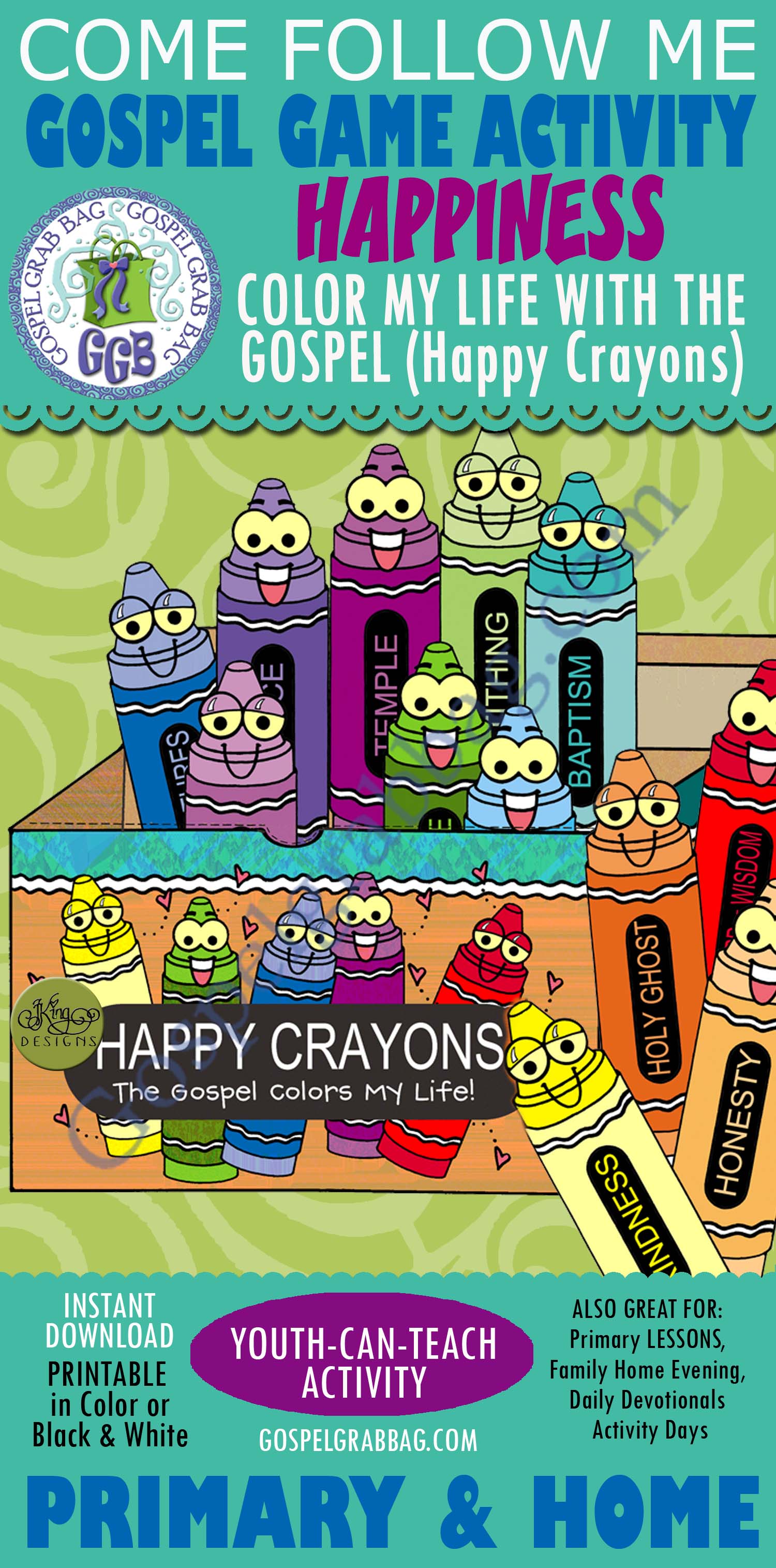 Color My Life with the Gospel happy crayons game