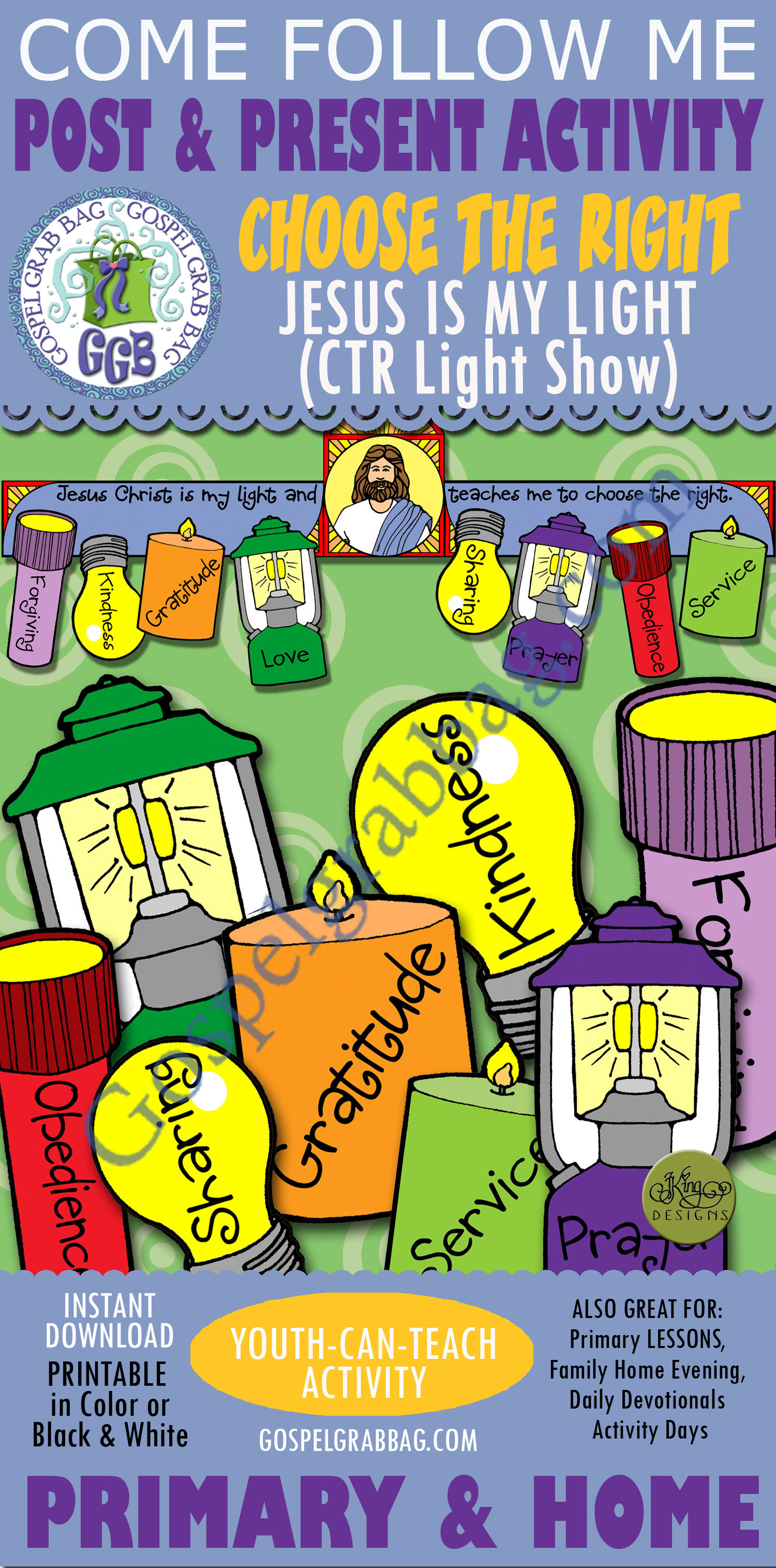 CHOOSE THE RIGHT Activity: Choose the Right Jesus Is My Light - Light Show Jesus Is My Light (Choose the Right Light Show)