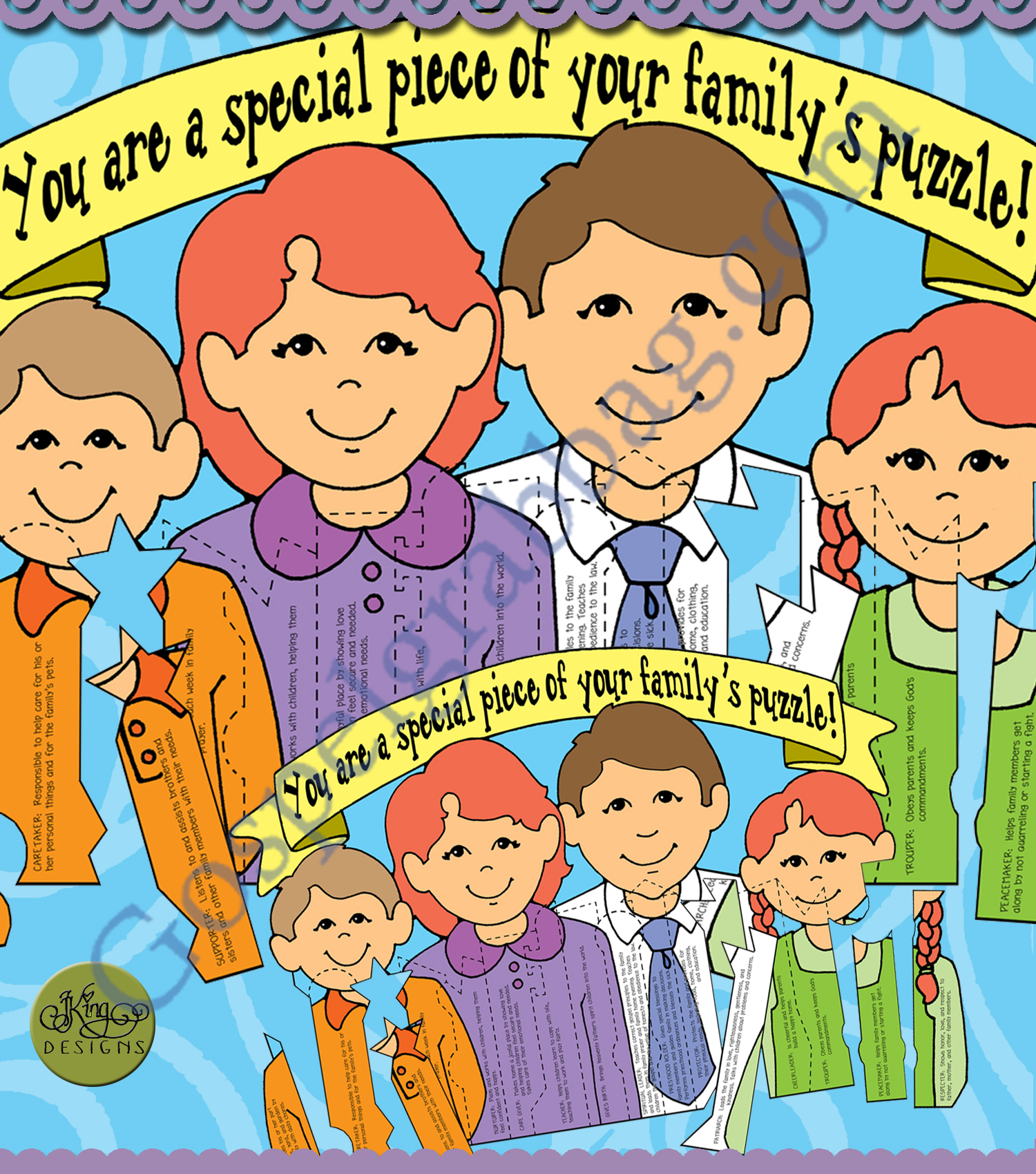 You are a special piece of your family's puzzle! post-and-present activity