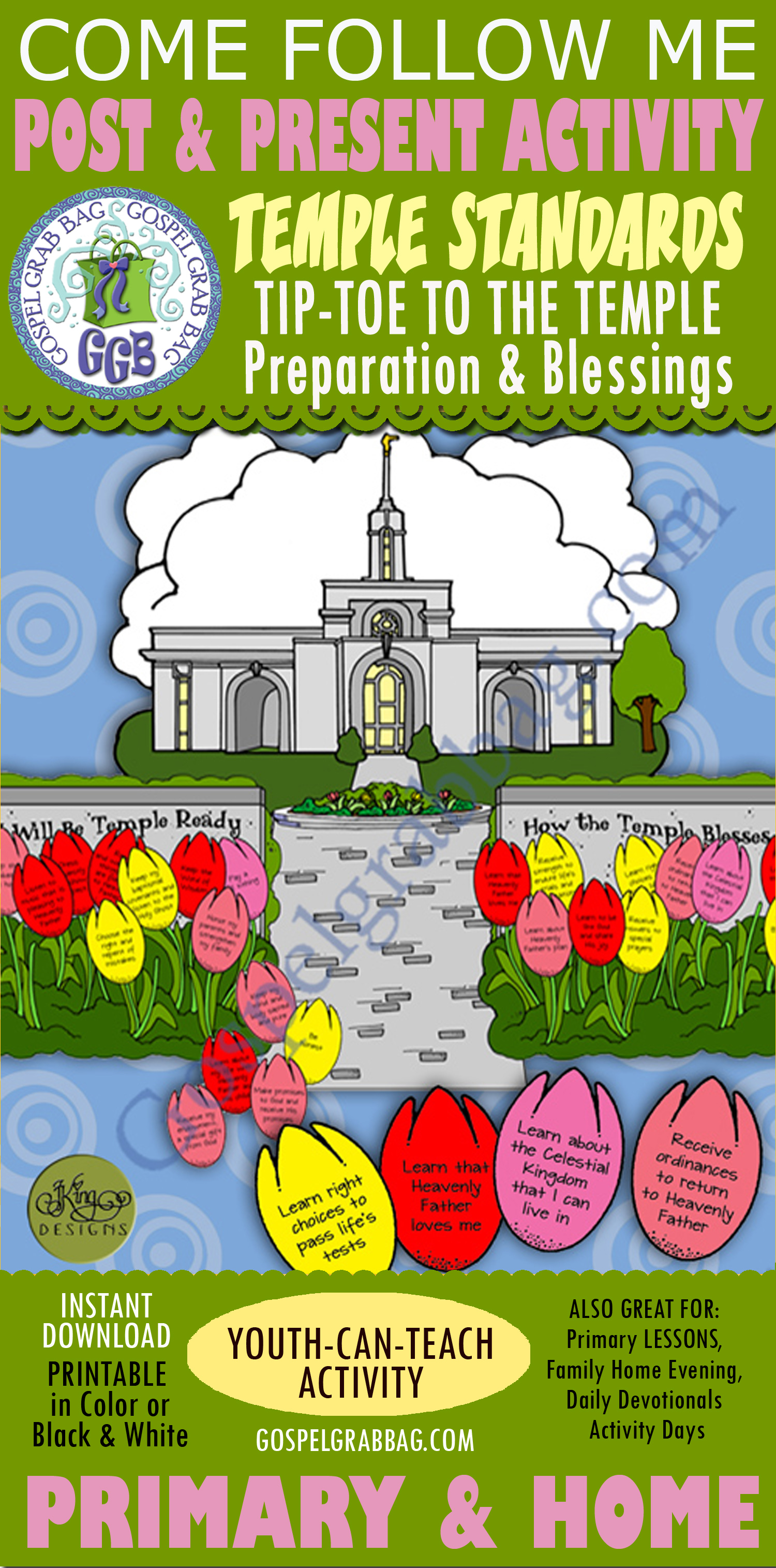 $3.50 POST-AND-PRESENT Activity for Come Follow Me – Primary and Home (family home evening), LDS, Church of Jesus Christ of Latter-day Saints
