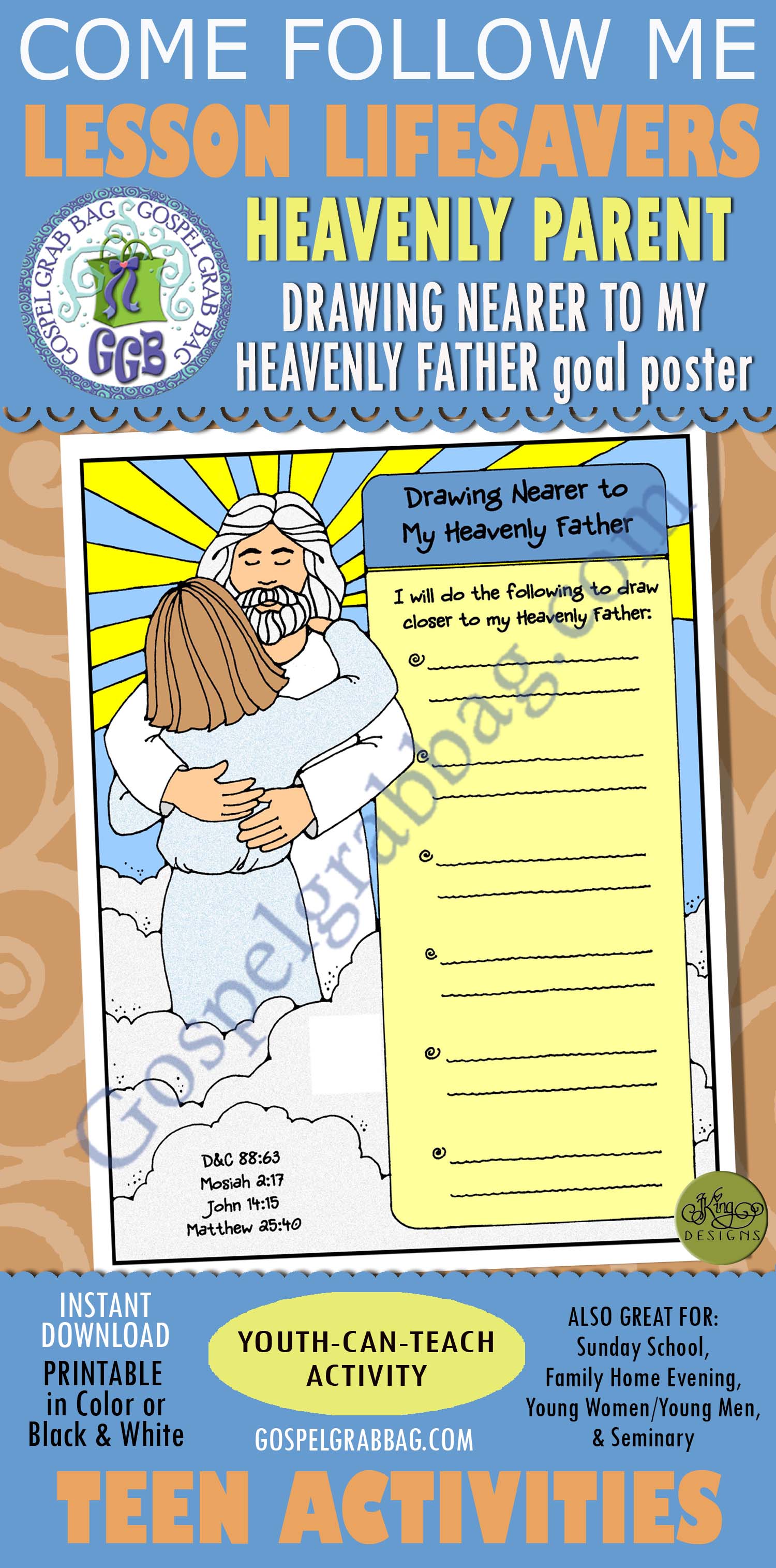 $1.75 LESSON LIFESAVER Activity for Come Follow Me – Young Women or Teens, family home evening, Seminary, LDS printables to download