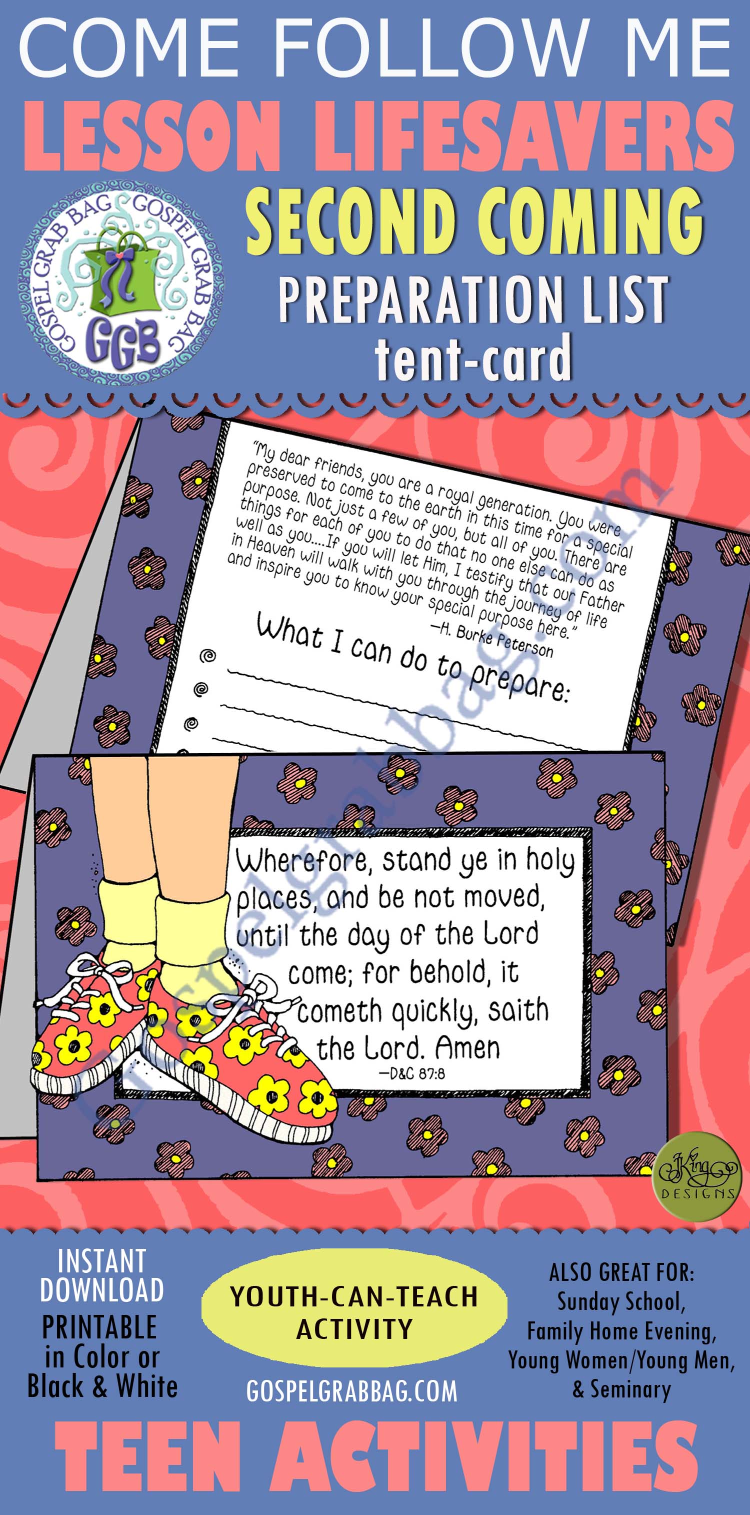 STAND IN HOLY PLACES Second Coming preparation list tent-card