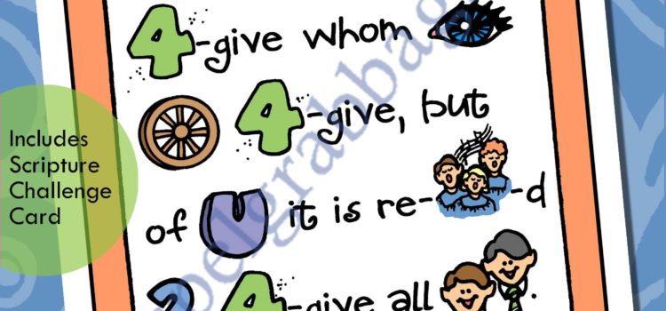 FORGIVENESS – Activity: D&C 64:10 Bite-size Memorize “Forgive all men” $1.50 Little LESSON LIFESAVER Activity for Come Follow Me – Primary and Home (family home evening), LDS, Christian, Bible Study