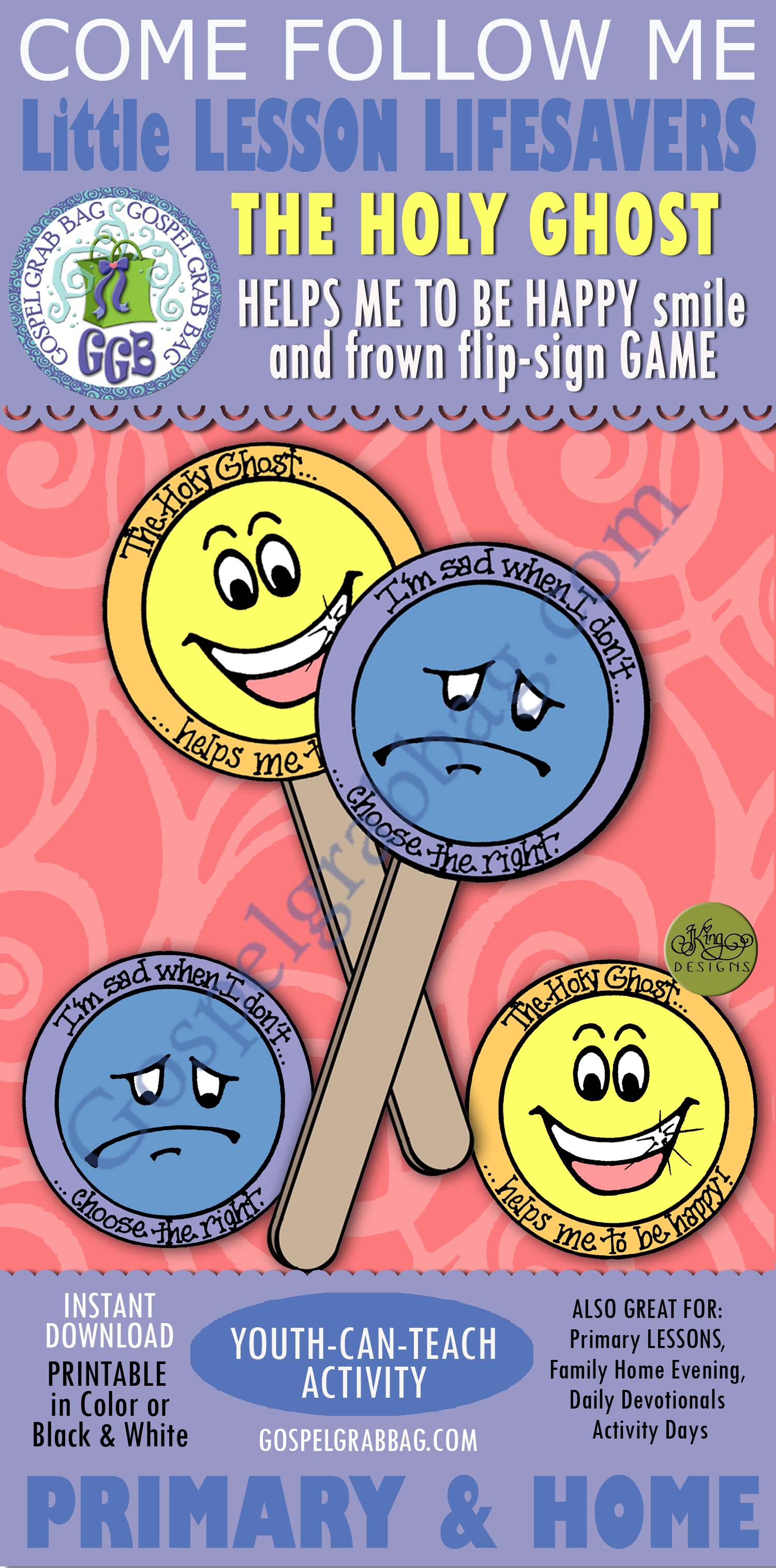 $1.50 Little LESSON LIFESAVER handout for Nursery Lesson 6 or Come Follow Me Primary and Home lessons