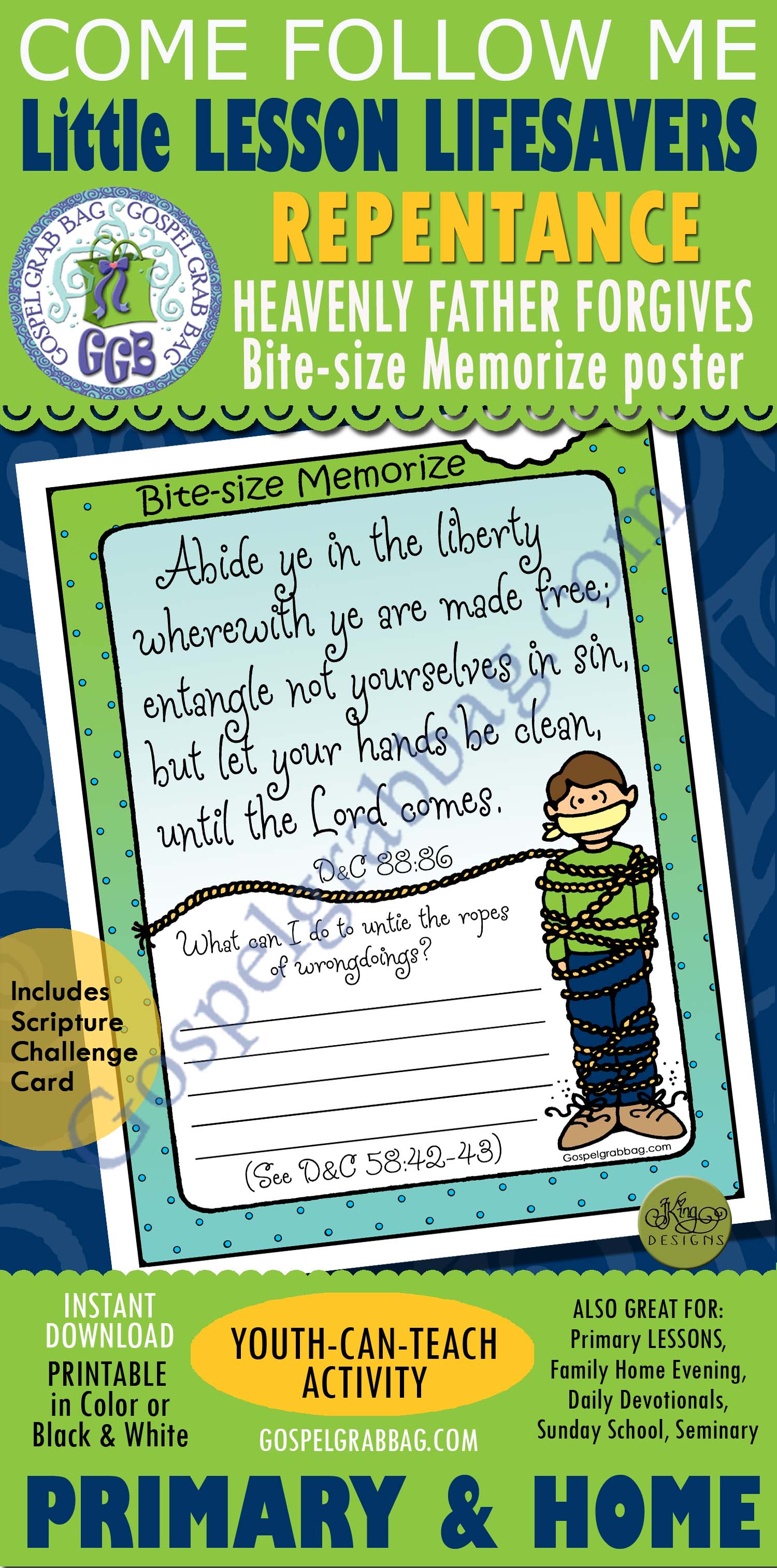 $1.50 Little LESSON LIFESAVER Activity for Come Follow Me – Primary and Home (family home evening), LDS, Christian, Bible Study, Sunday School, Seminary