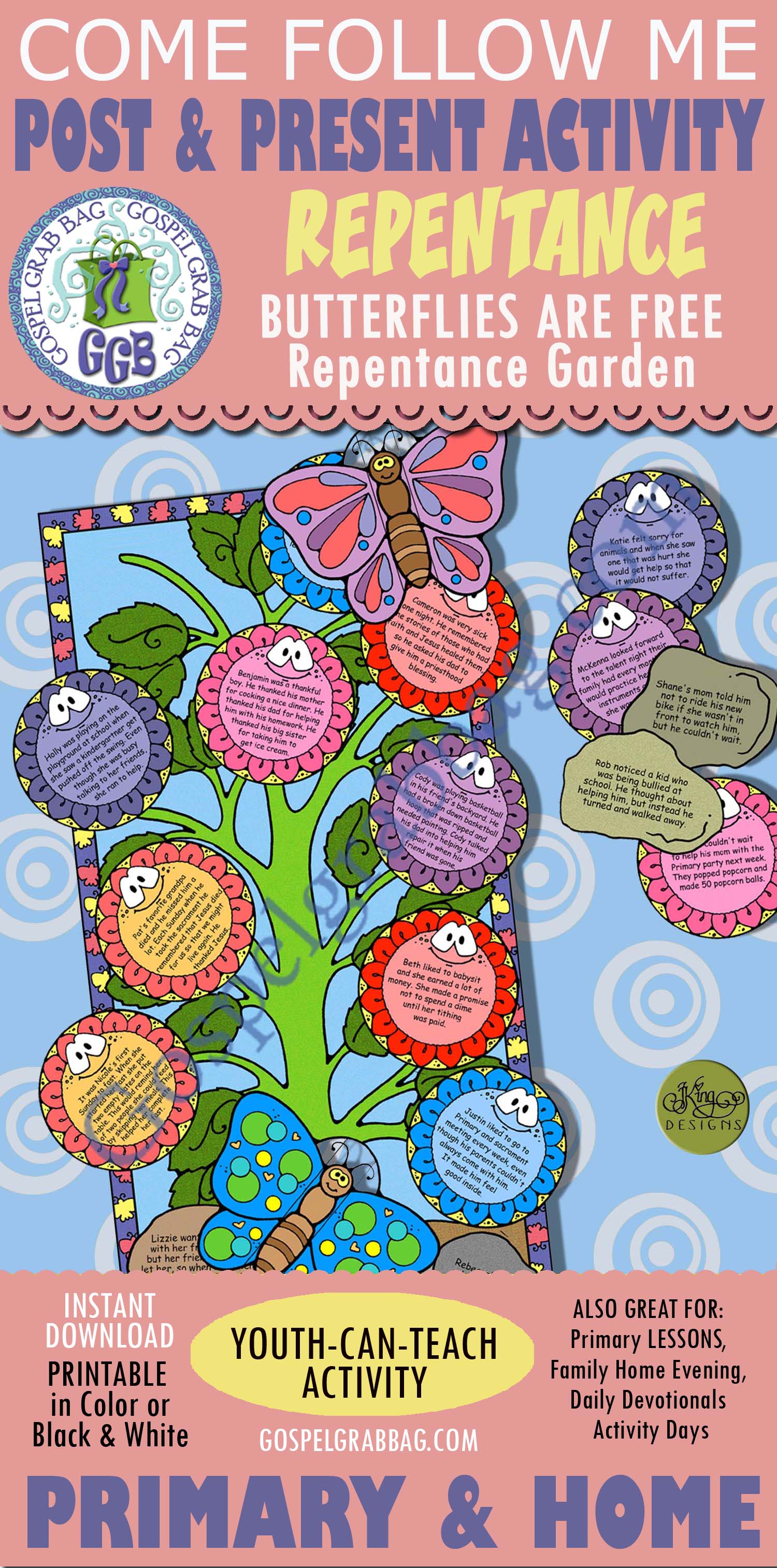 Butterflies Are Free - Repentance Garden POST-AND-PRESENT Activity