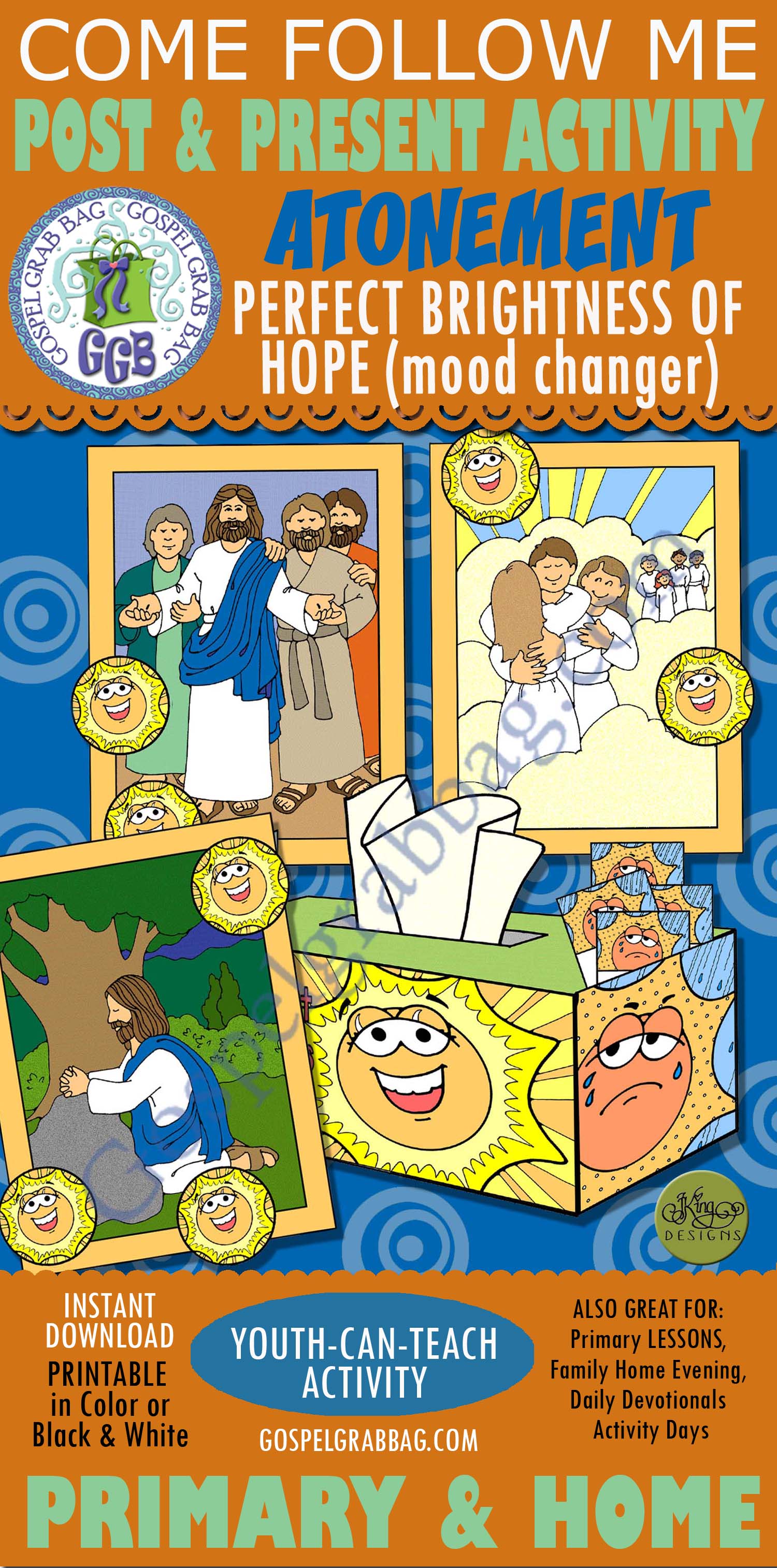 $3.50 POST-AND-PRESENT Activity for Come Follow Me – Primary and Home (family home evening), LDS, Christian, Bible, Sunday School