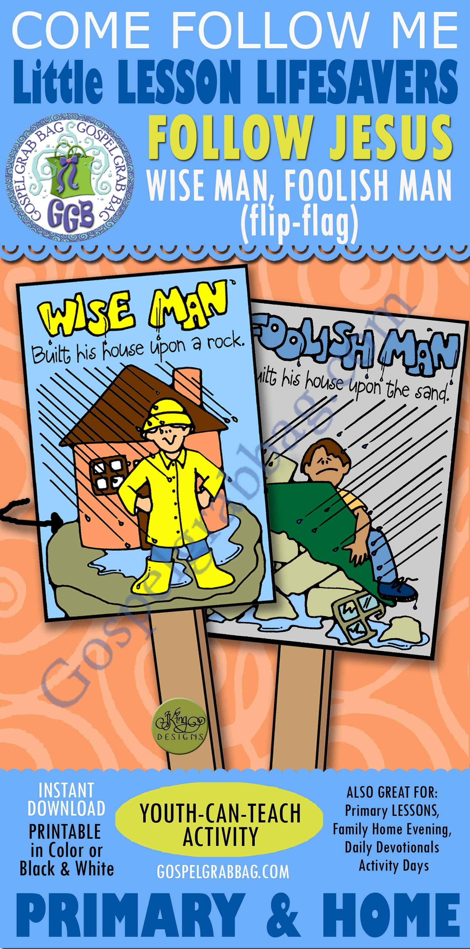 $1.50 Little LESSON LIFESAVER Activity for Come Follow Me – Primary and Home (family home evening), LDS, Christian, Bible Study