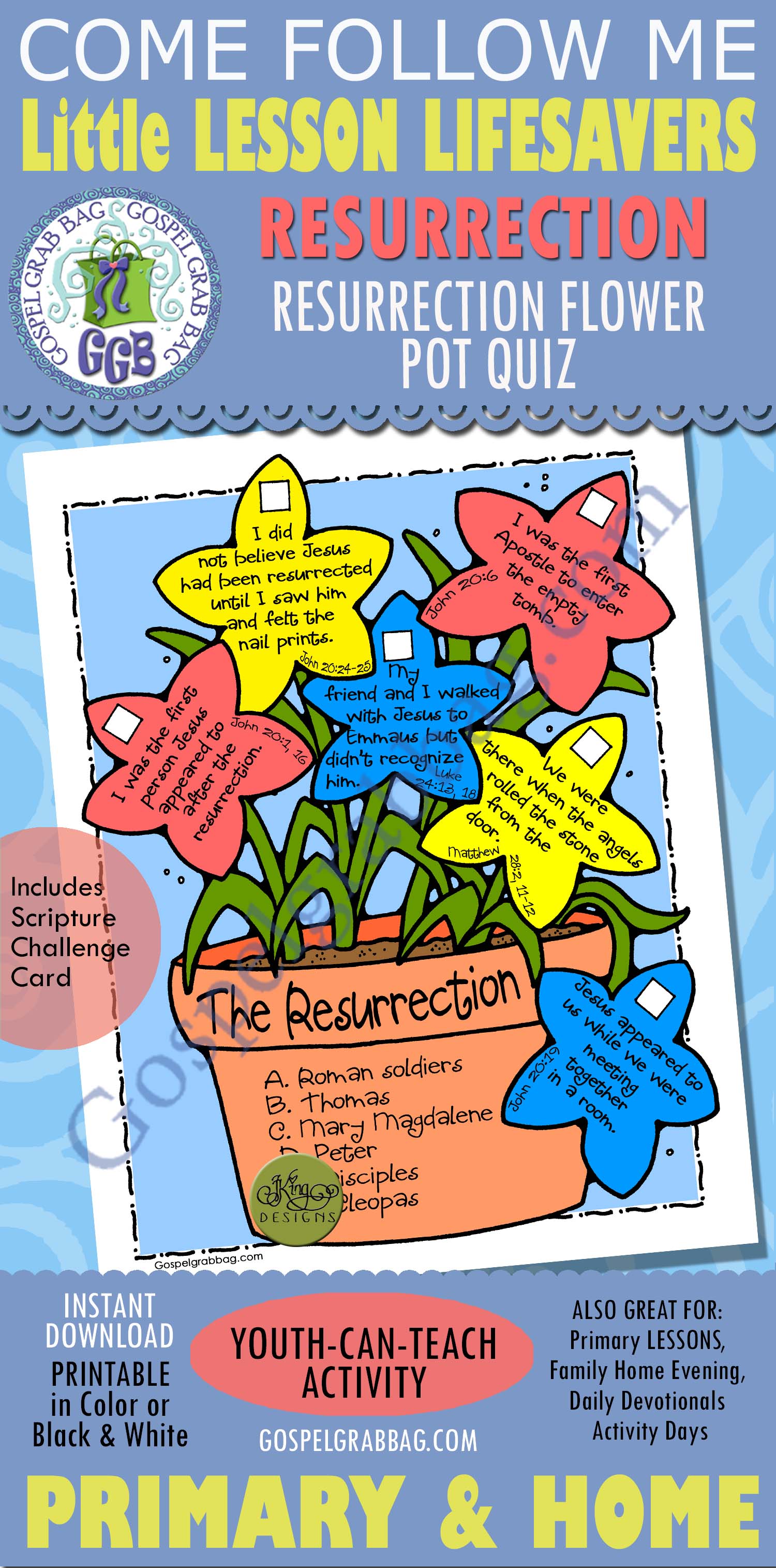$1.50 Little LESSON LIFESAVER Activity for Come Follow Me – Primary and Home (family home evening), LDS, Christian, Bible Study, Sunday School, Seminary