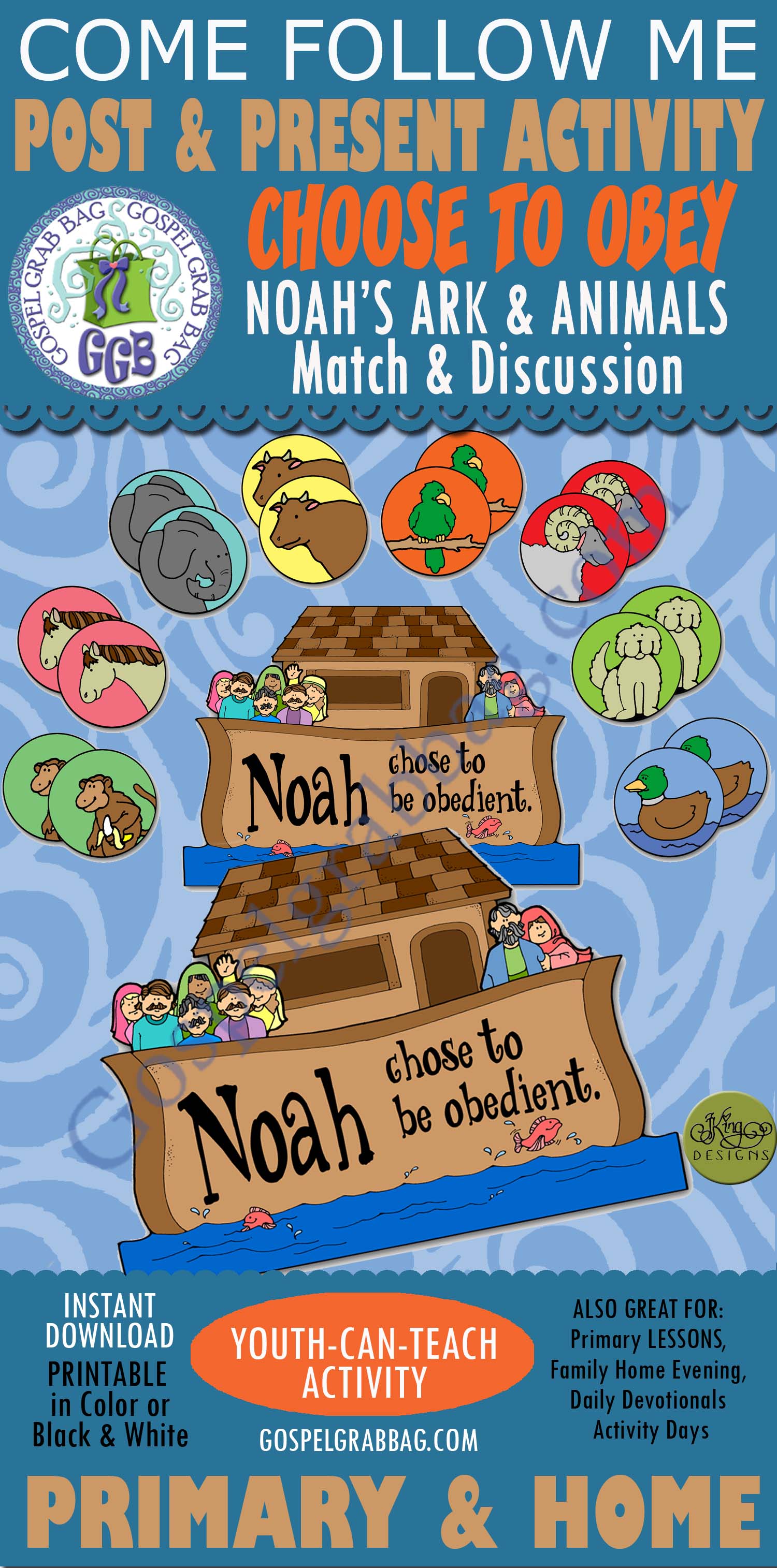$3.50 POST-AND-PRESENT Activity for Come Follow Me – Primary and Home (family home evening), LDS, Christian, Bible, Sunday School