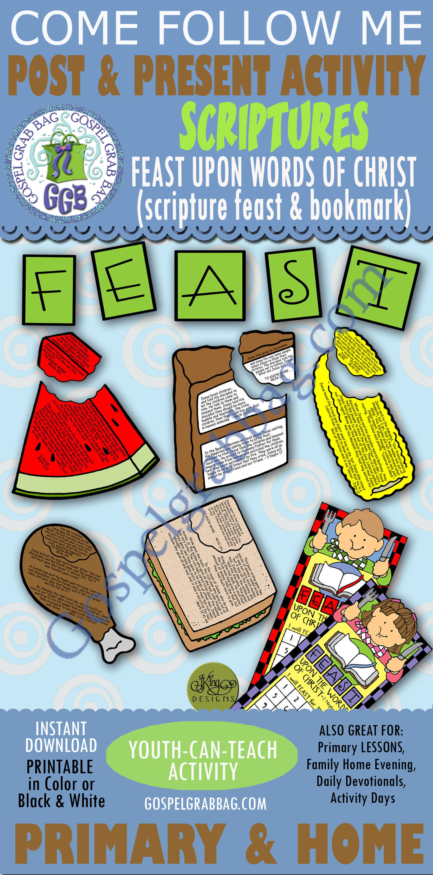 SCRIPTURE READING Activity: Feast Upon the Words Feast upon the Words of Christ scripture feast and bookmark