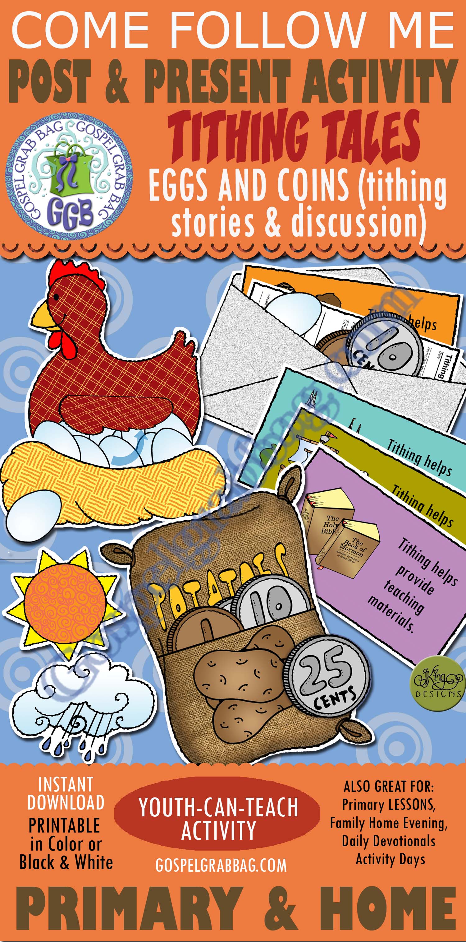 $3.50 POST-AND-PRESENT Activity for Come Follow Me – Primary and Home (family home evening), Sunday School, Seminary