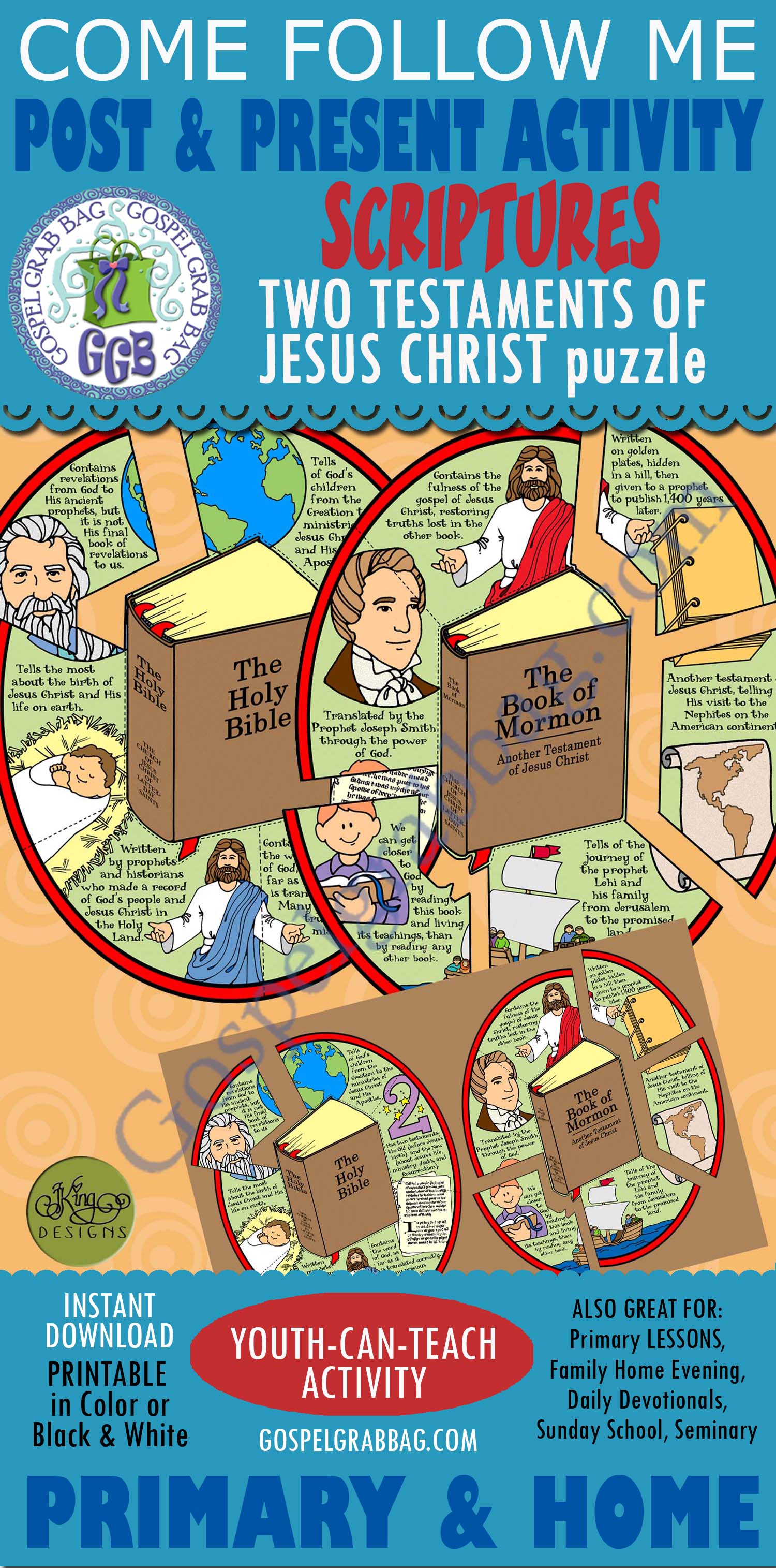 SCRIPTURES Activity: Two Testaments of Jesus Christ puzzle Two Testaments of Jesus Christ puzzle (Book of Mormon / Bible)