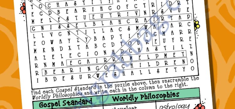 Gospel Standards word find