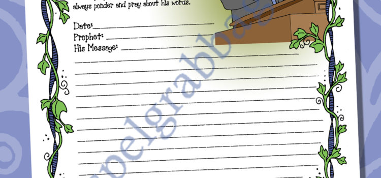FOLLOW THE PROPHET Activity: Prophet Ponder Journal